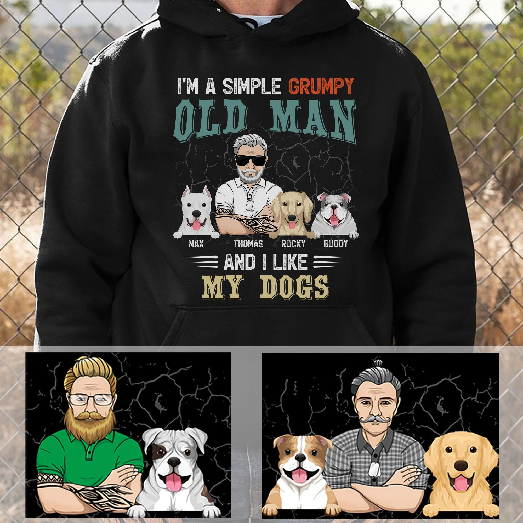 Simple Old Man Like Dogs Personalized Shirt T113 - Image 2