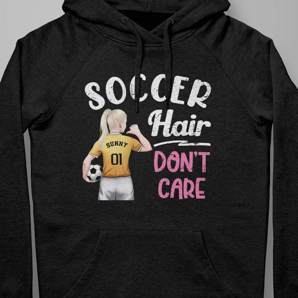 Soccer Hair Don't Care Soccer Girl Shirt - Image 3