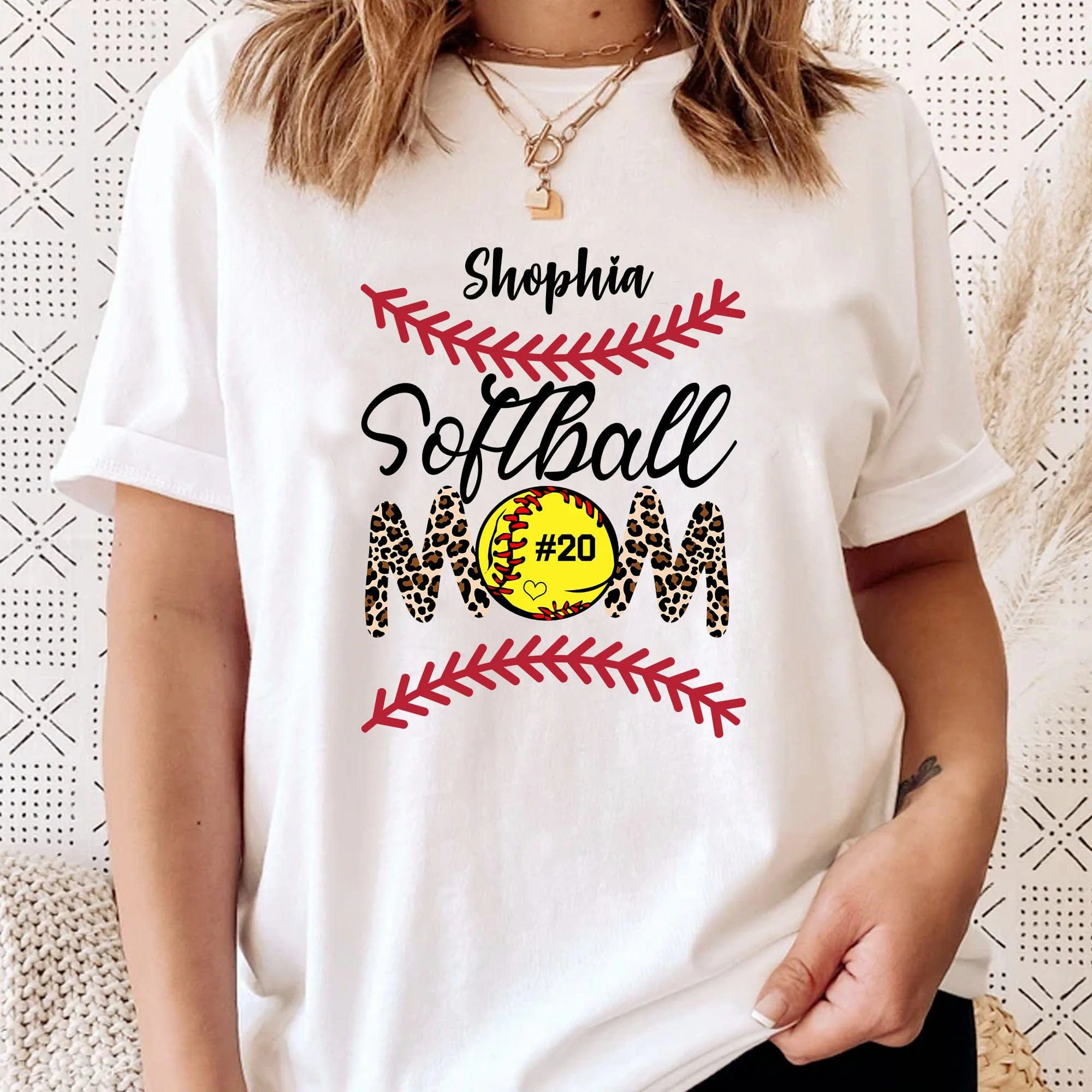 Softball Mom Shirt Personalized Custom Softball Shirt H498 - Image 4