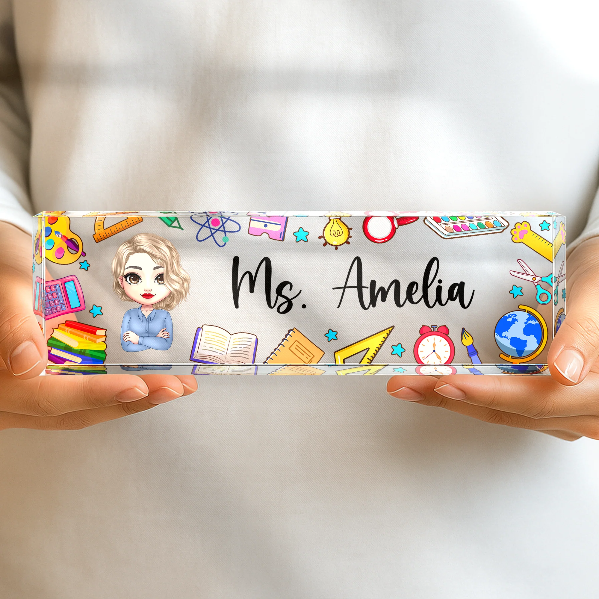 Teacher Name Plate Office Decor - Personalized Desk Name Plate CH07 896230 - Image 2