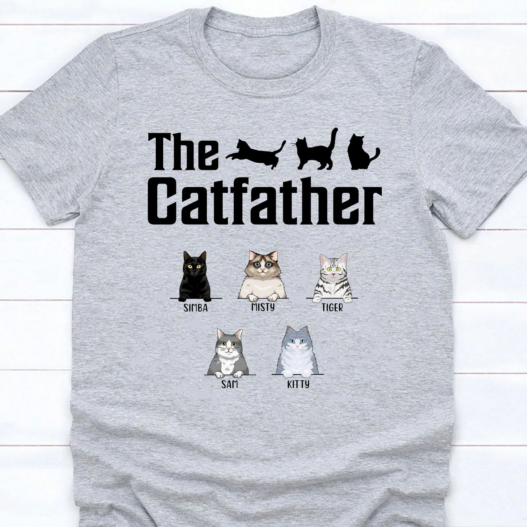 The Catfather Personalized Custom Cat Father's Day Birthday Bright Shirt C356 - Image 2