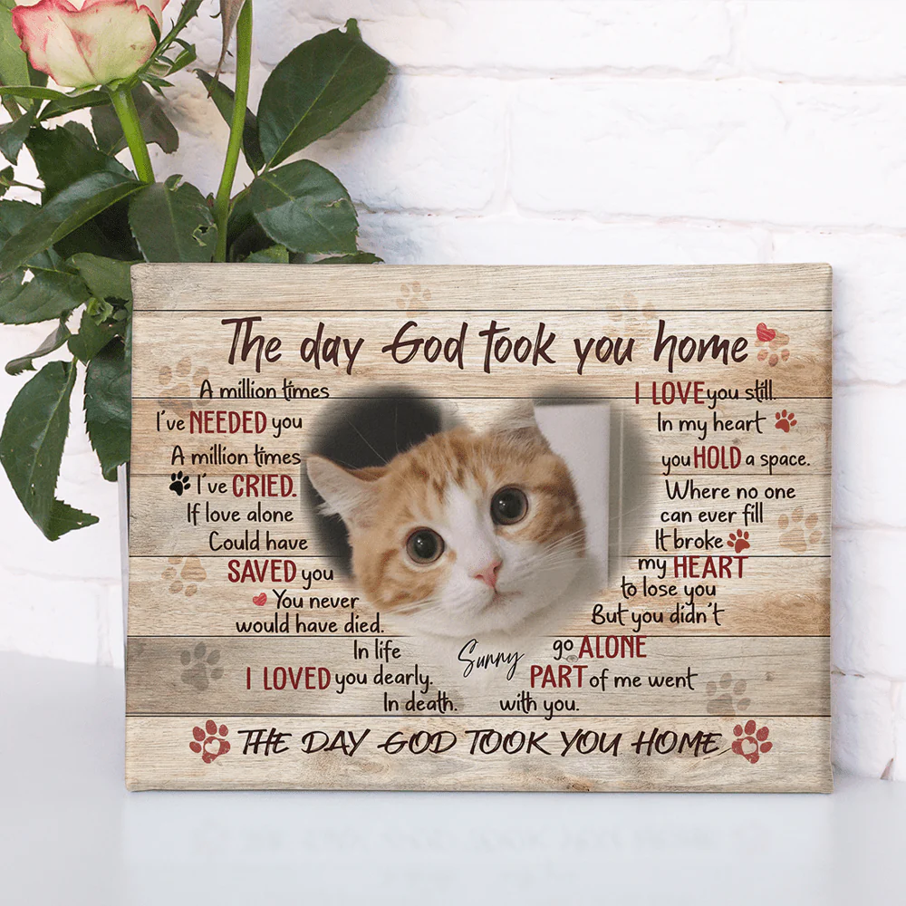 The Day God Took You Home Dog Cat Memorial Print Canvas 892395 - Image 2