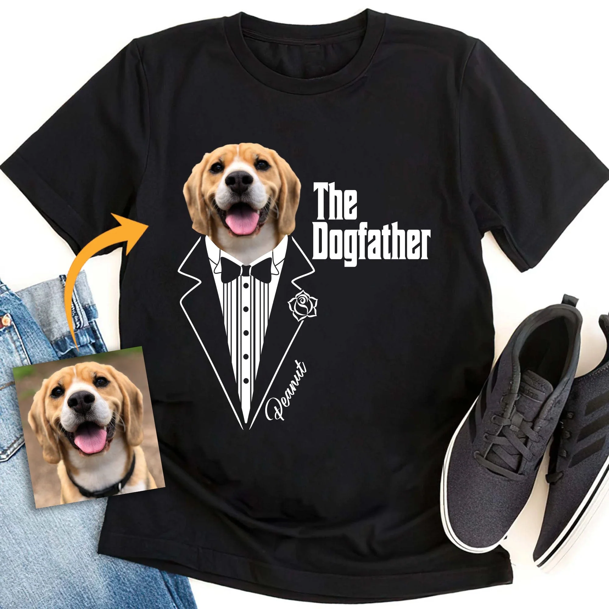The Dog Father Personalized Custom Photo Dog Dad Shirt C468 892881 - Image 3