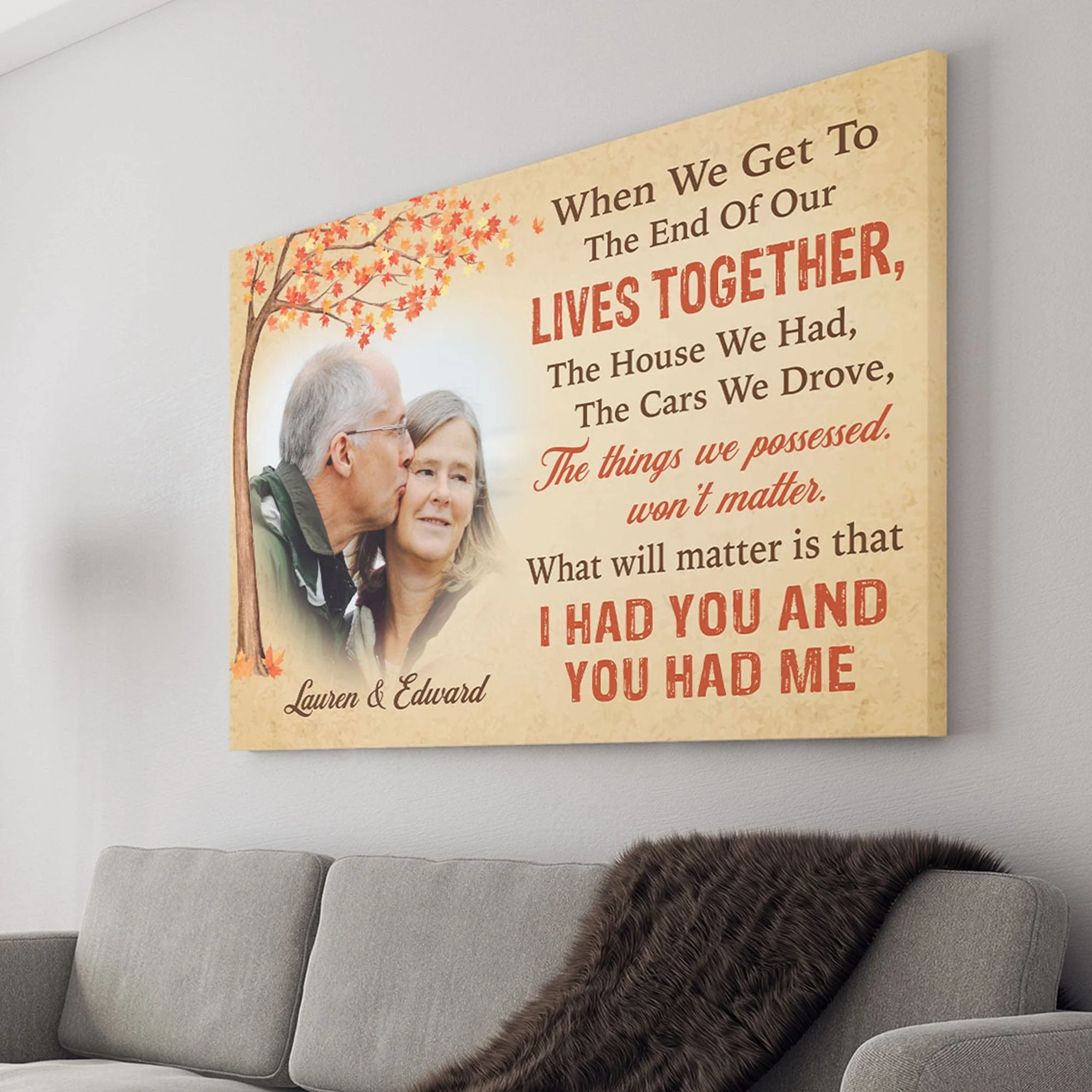 The Things We Possessed Won't Matter Personalized Anniversary Photo Print Canvas C583 - Image 3