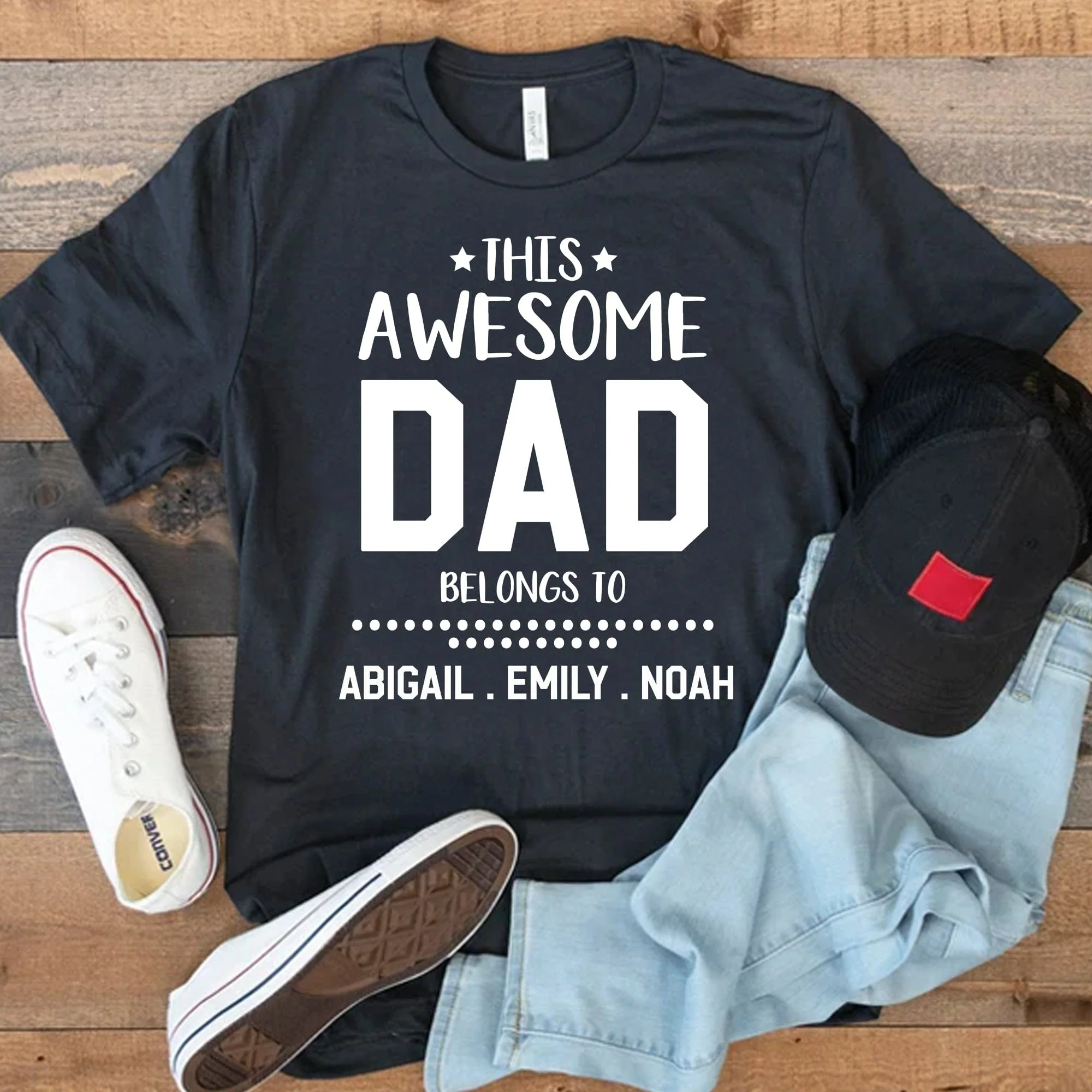 This Awesome Dad Belongs To Personalized Custom Father's Day Shirt - Image 2