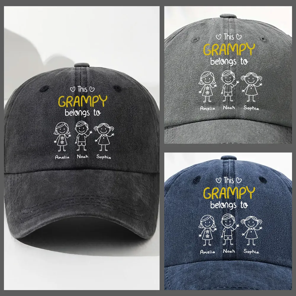 This Grandpa Belongs to Hat, Grandpa Hat With Grandkids Names, Fathers Day Gift For Grandpa 512525 - Image 2