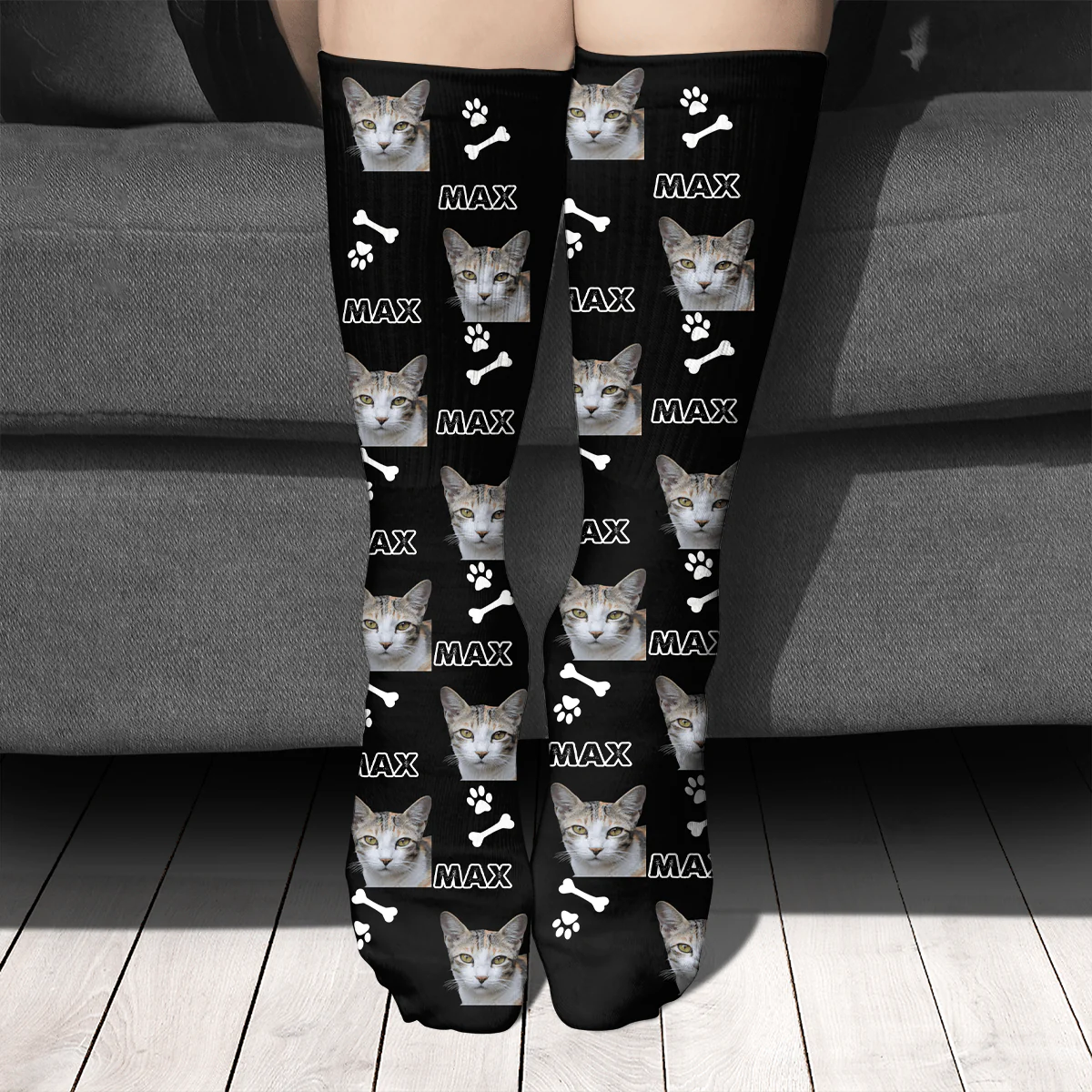 Custom Dog Cat Photo Socks, Personalized Gift For Dog Cat Lovers, SG02 - Image 3