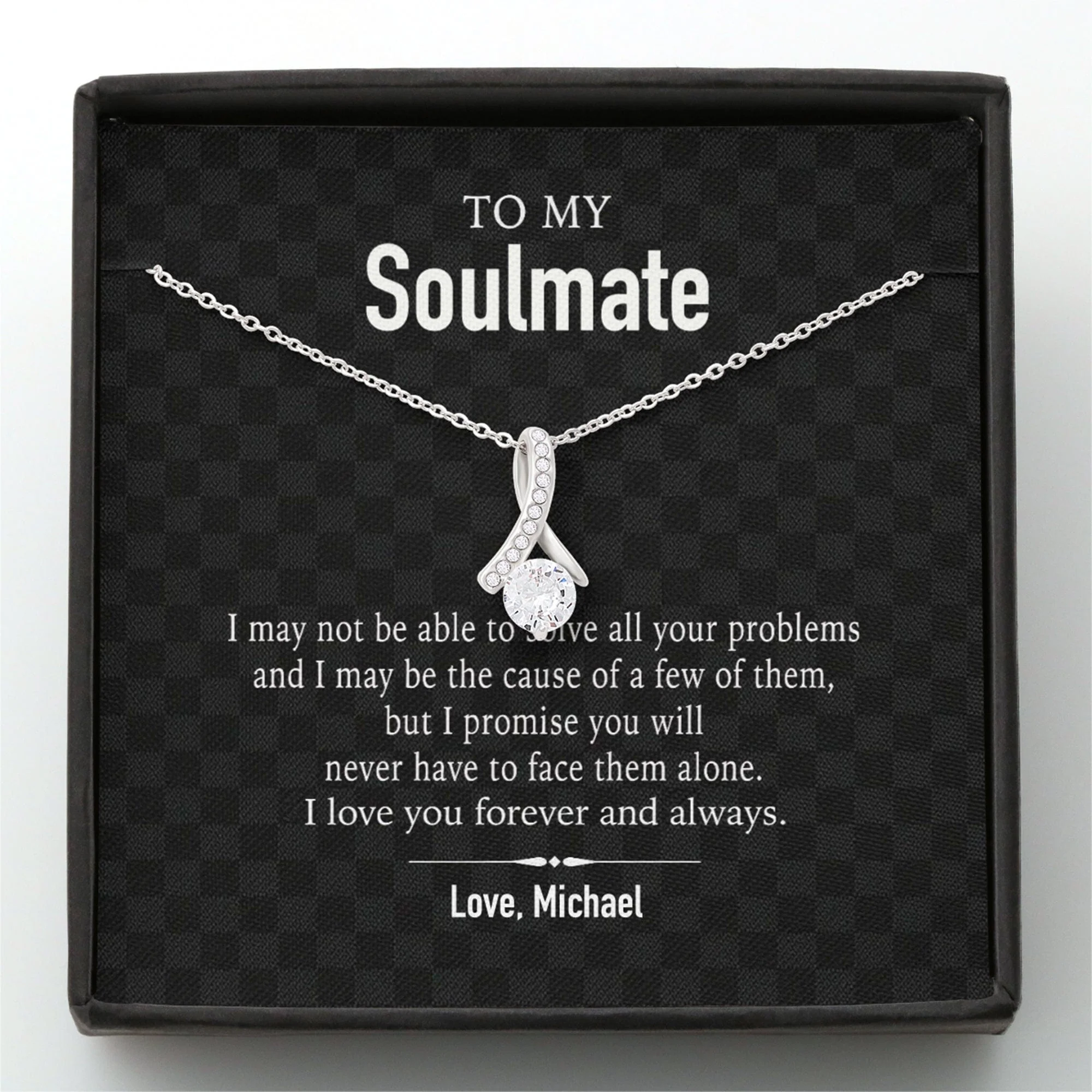 To My Soulmate Custom Message Card Necklace - Image 3