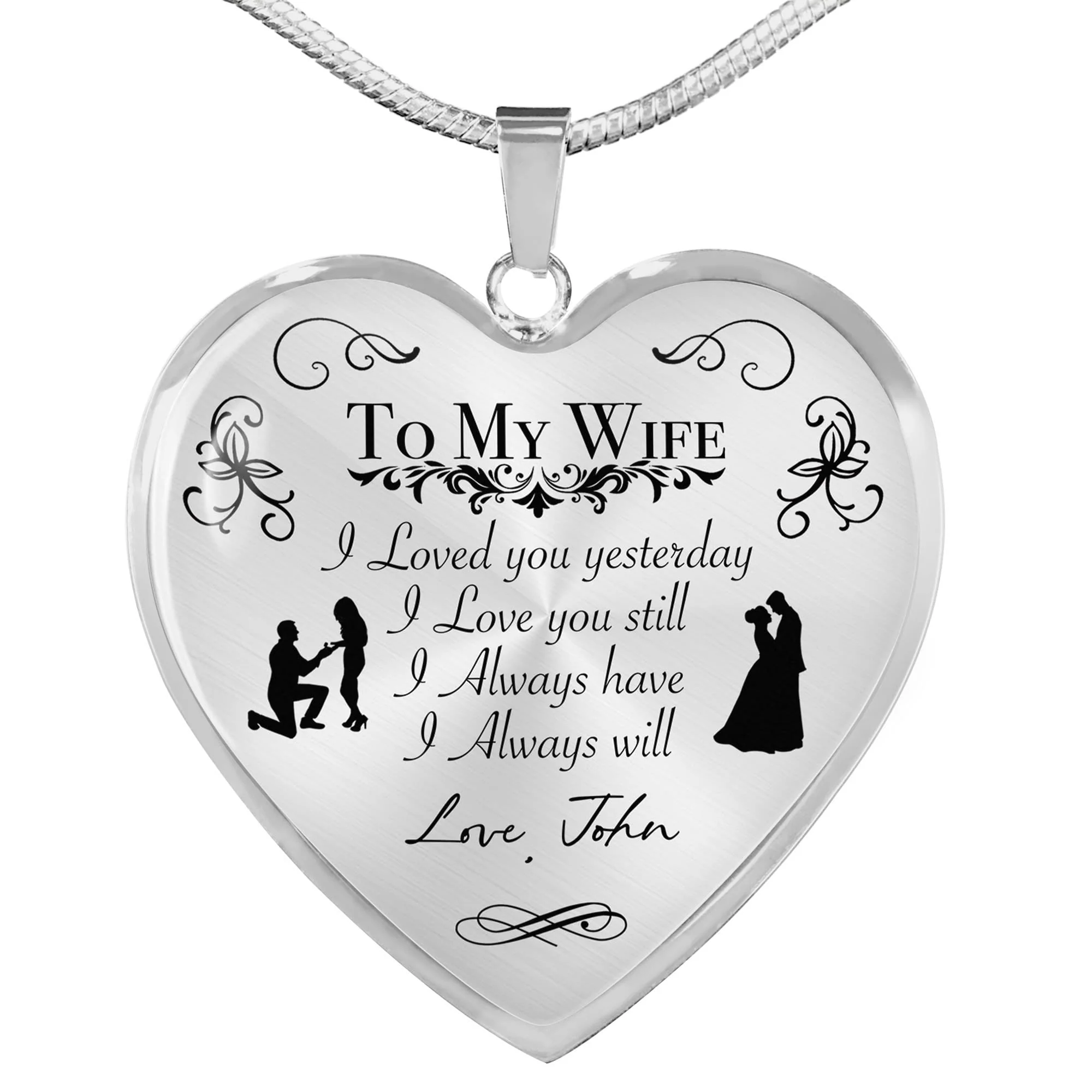 To My Wife Girlfriend Custom Heart Necklace - Image 3