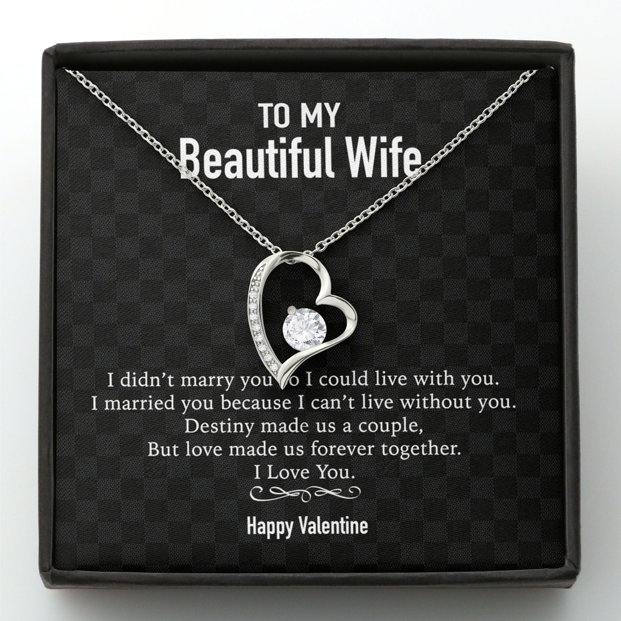 To My Wife Girlfriend Personalized Message Card Necklace T94 - Image 2