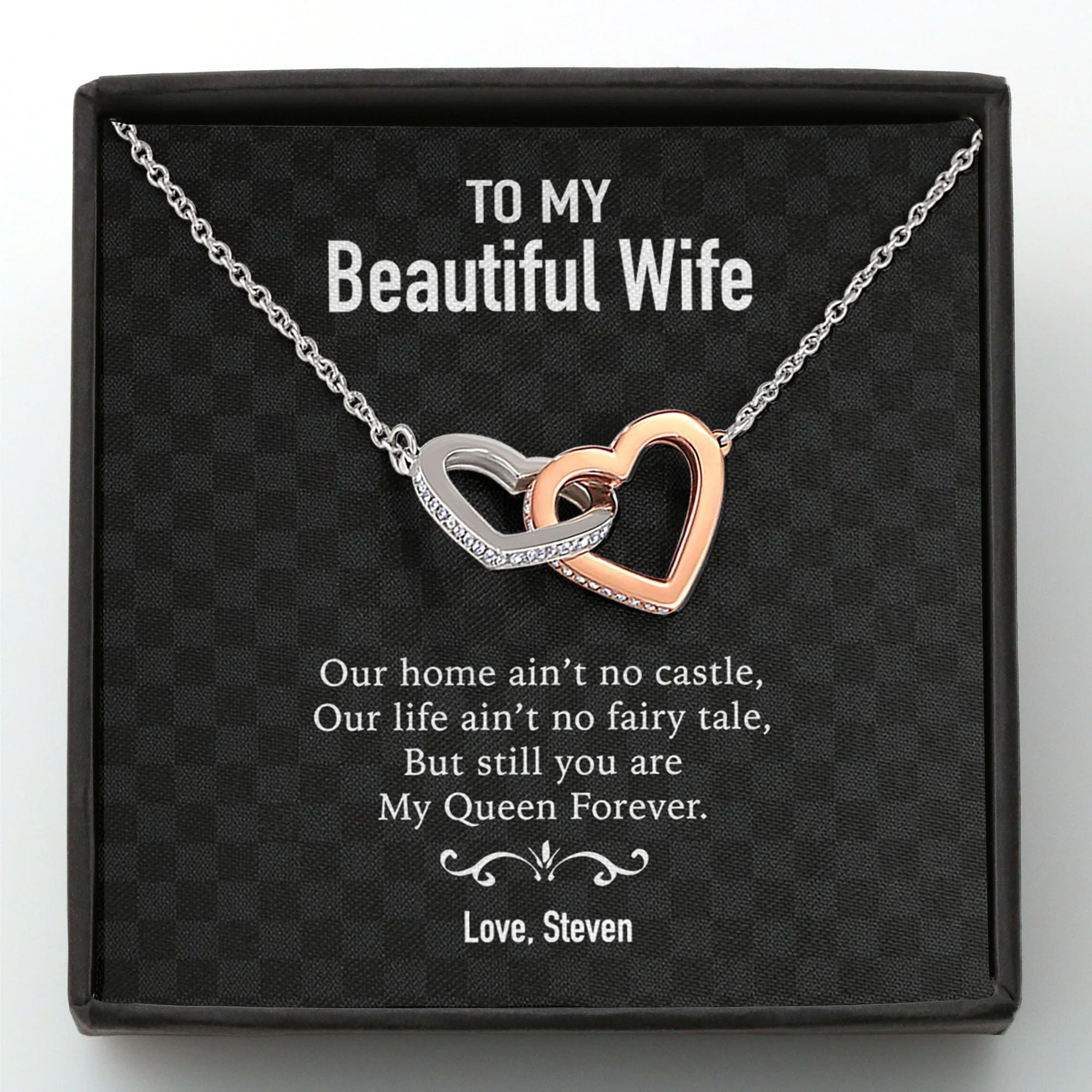 To My Wife Girlfriend Personalized Message Card Necklace T96 - Image 4