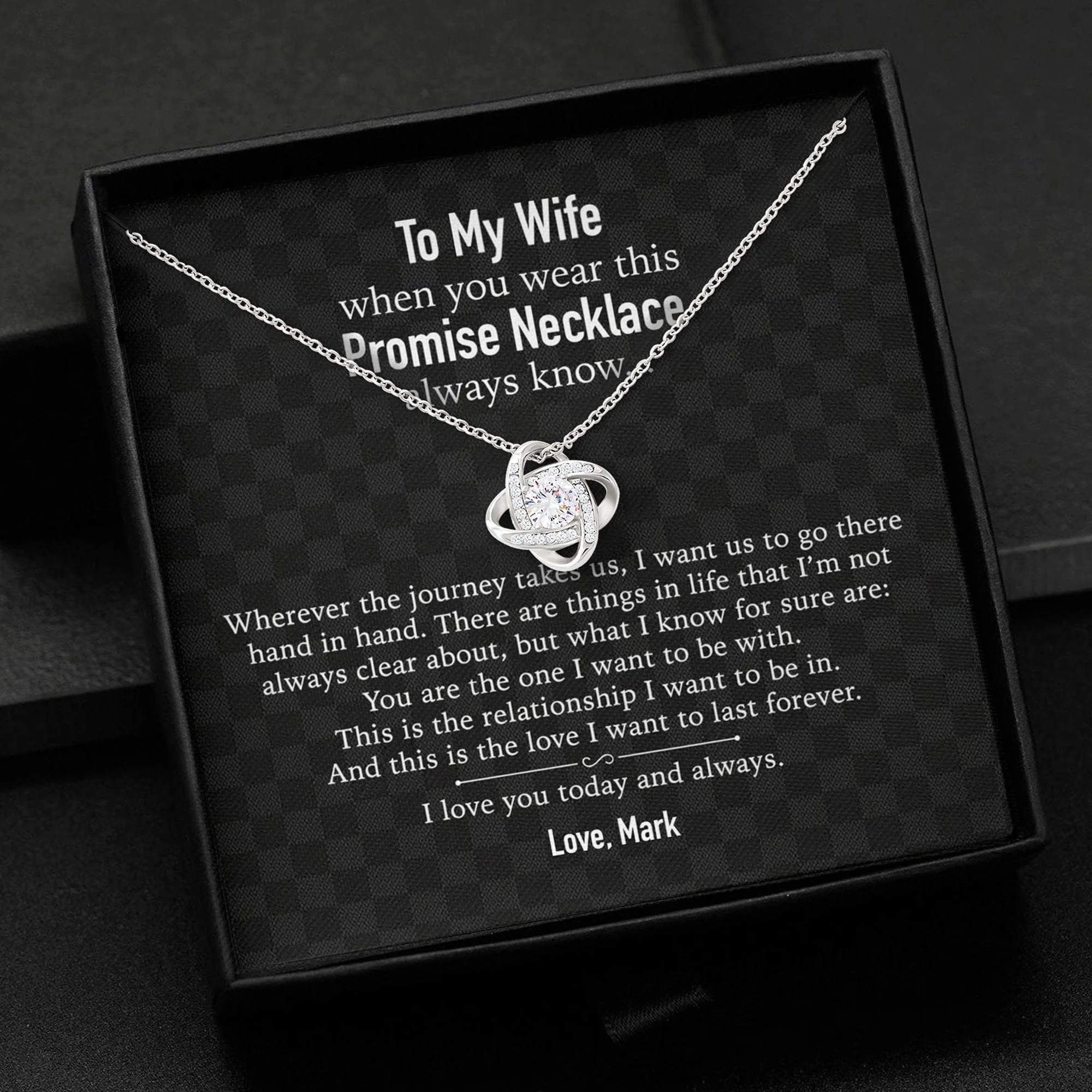 To My Wife Girlfriend Personalized Message Card Necklace T98