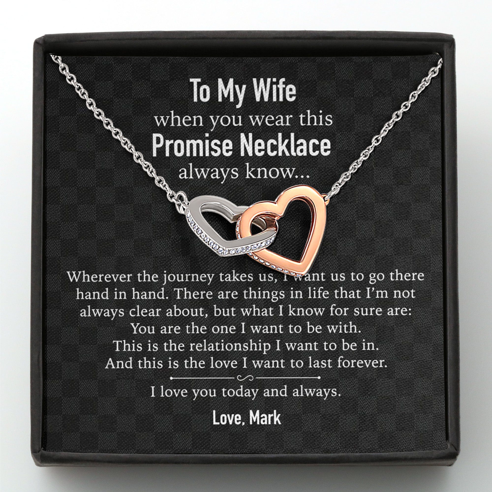 To My Wife Girlfriend Personalized Message Card Necklace T98 - Image 4