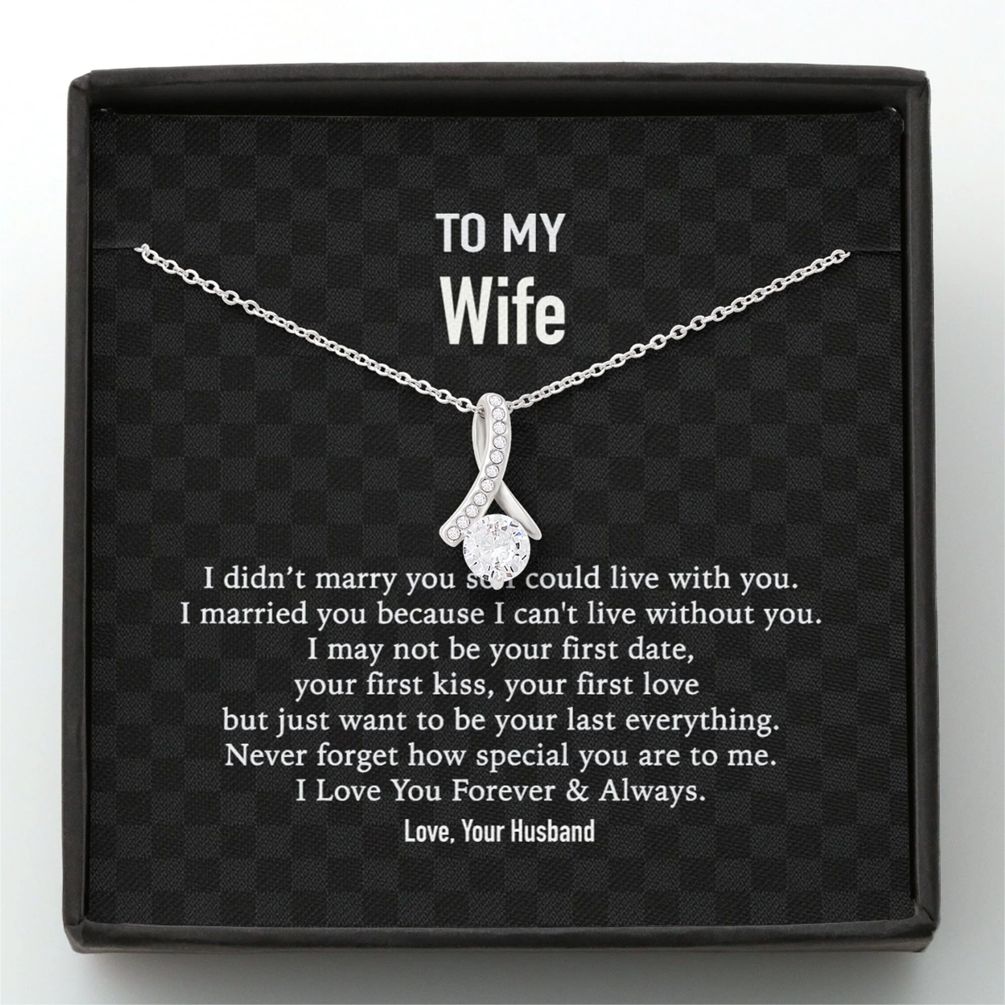 To My Wife I Didn't Marry Custom Message Card Necklace - Image 3