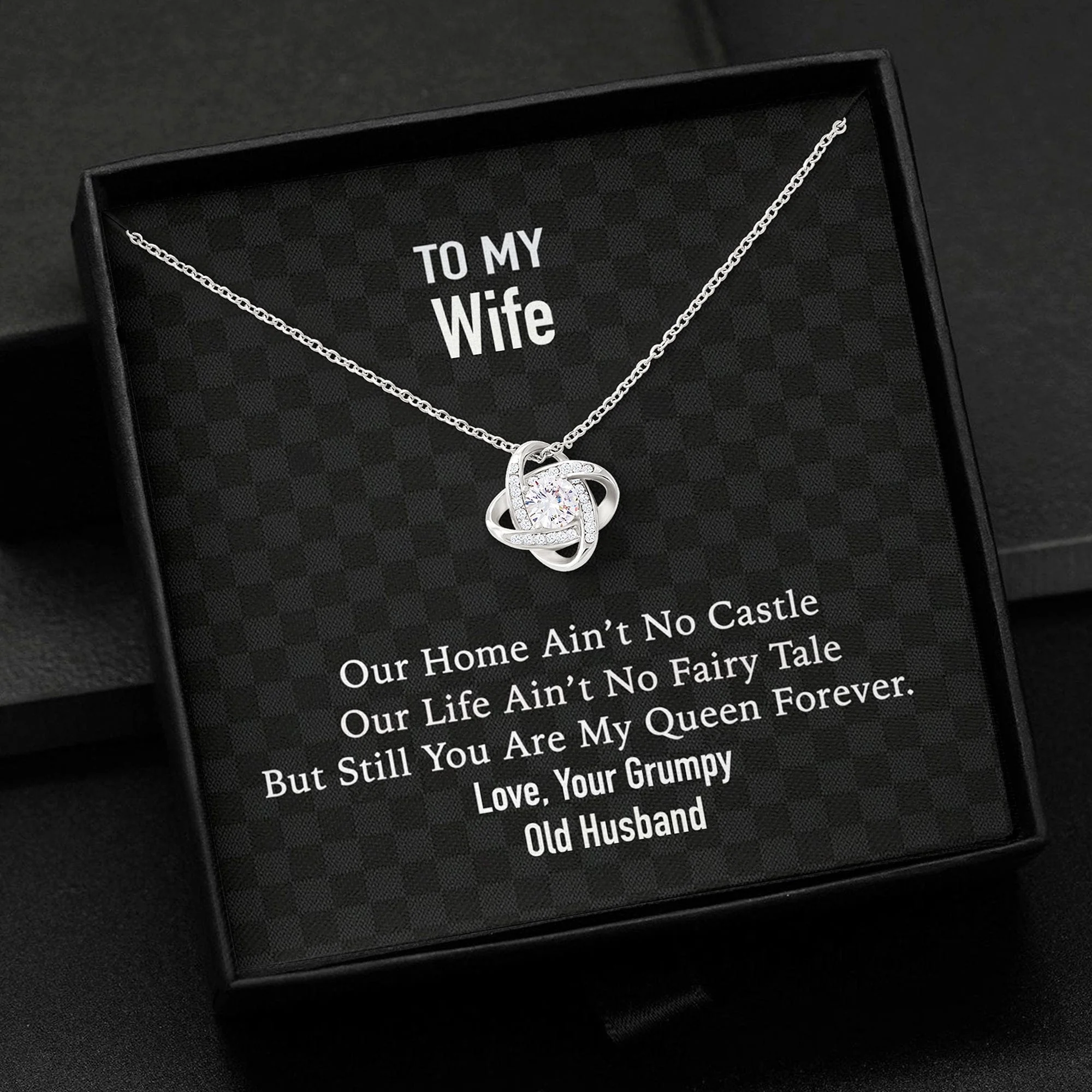 To My Wife Our Home Custom Message Card Necklace