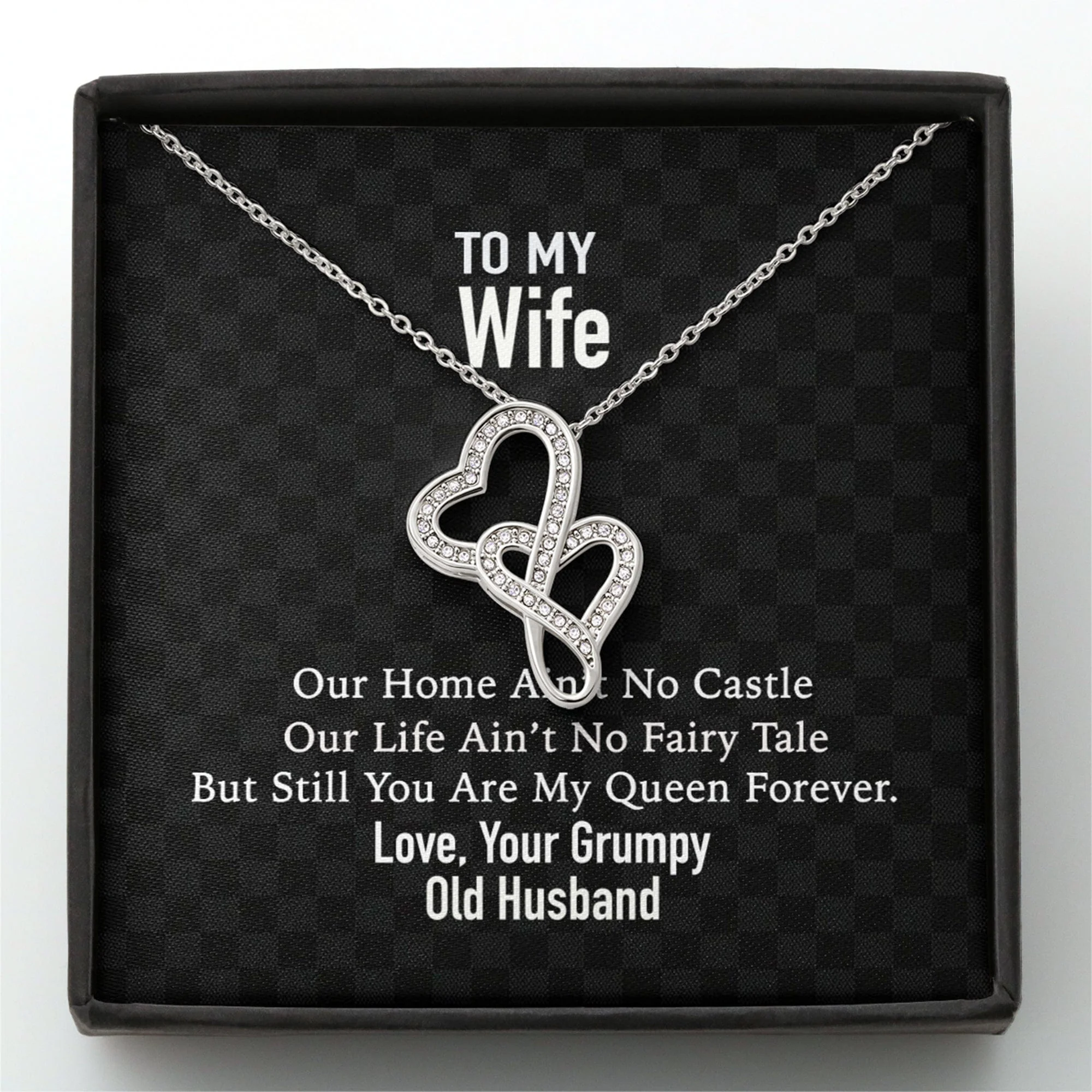 To My Wife Our Home Custom Message Card Necklace - Image 4