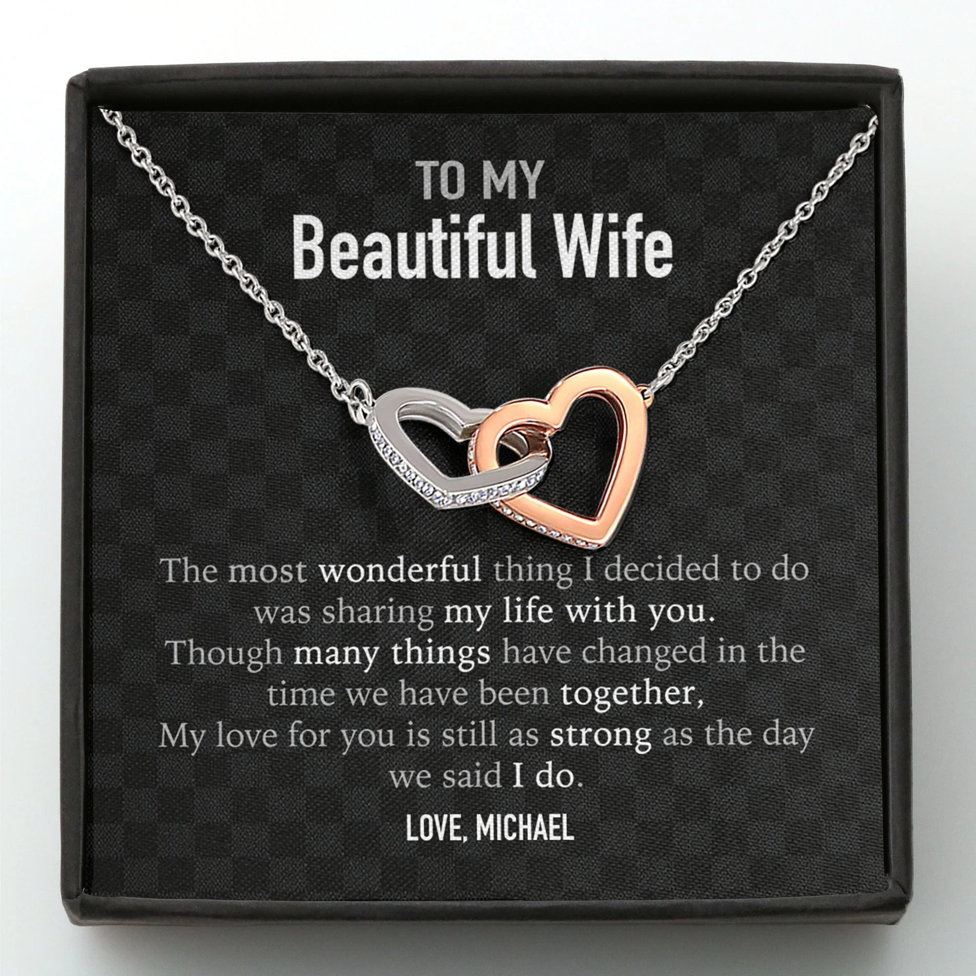 To My Wife Personalized Message Card Necklace 898876 - Image 4