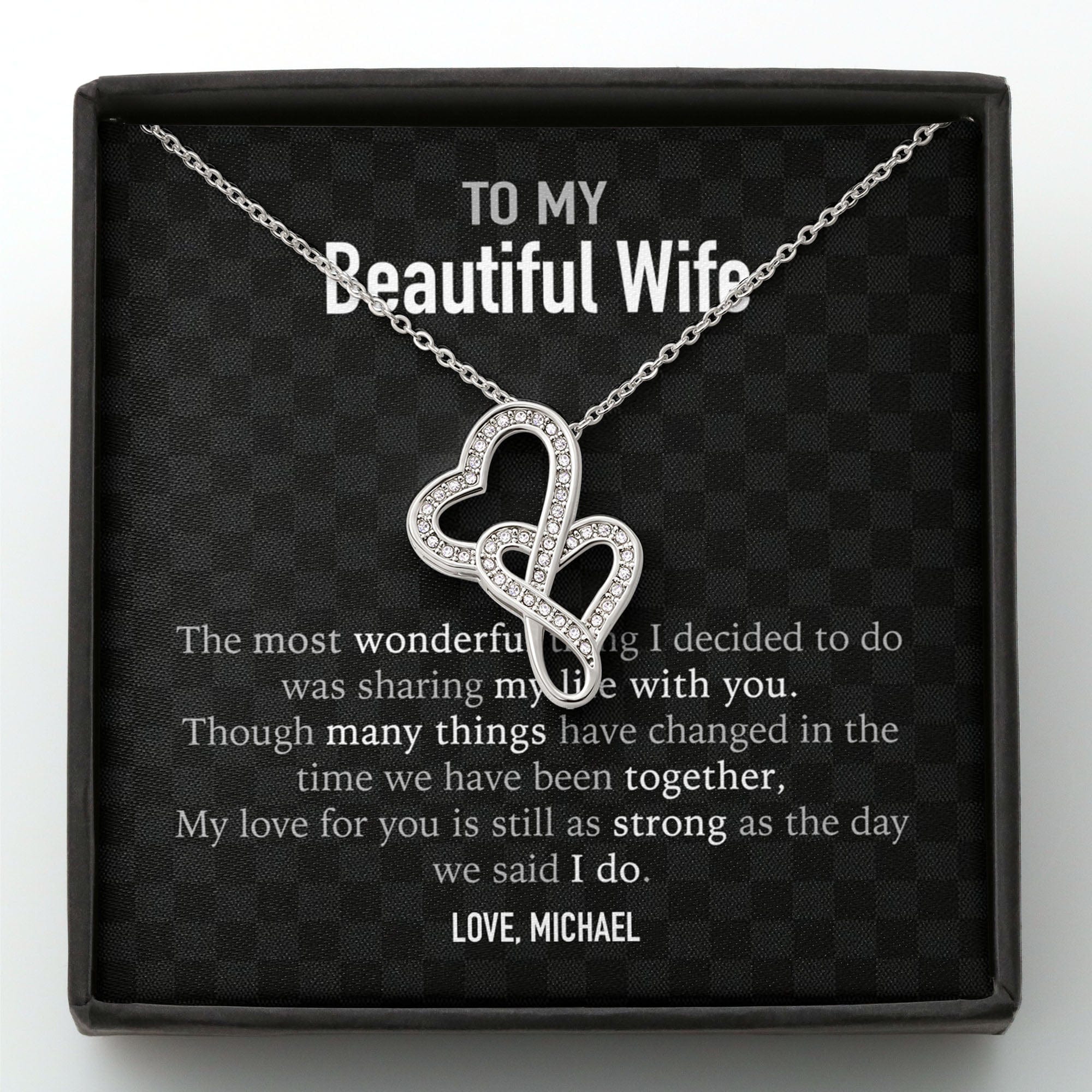 To My Wife Personalized Message Card Necklace 898876 - Image 5