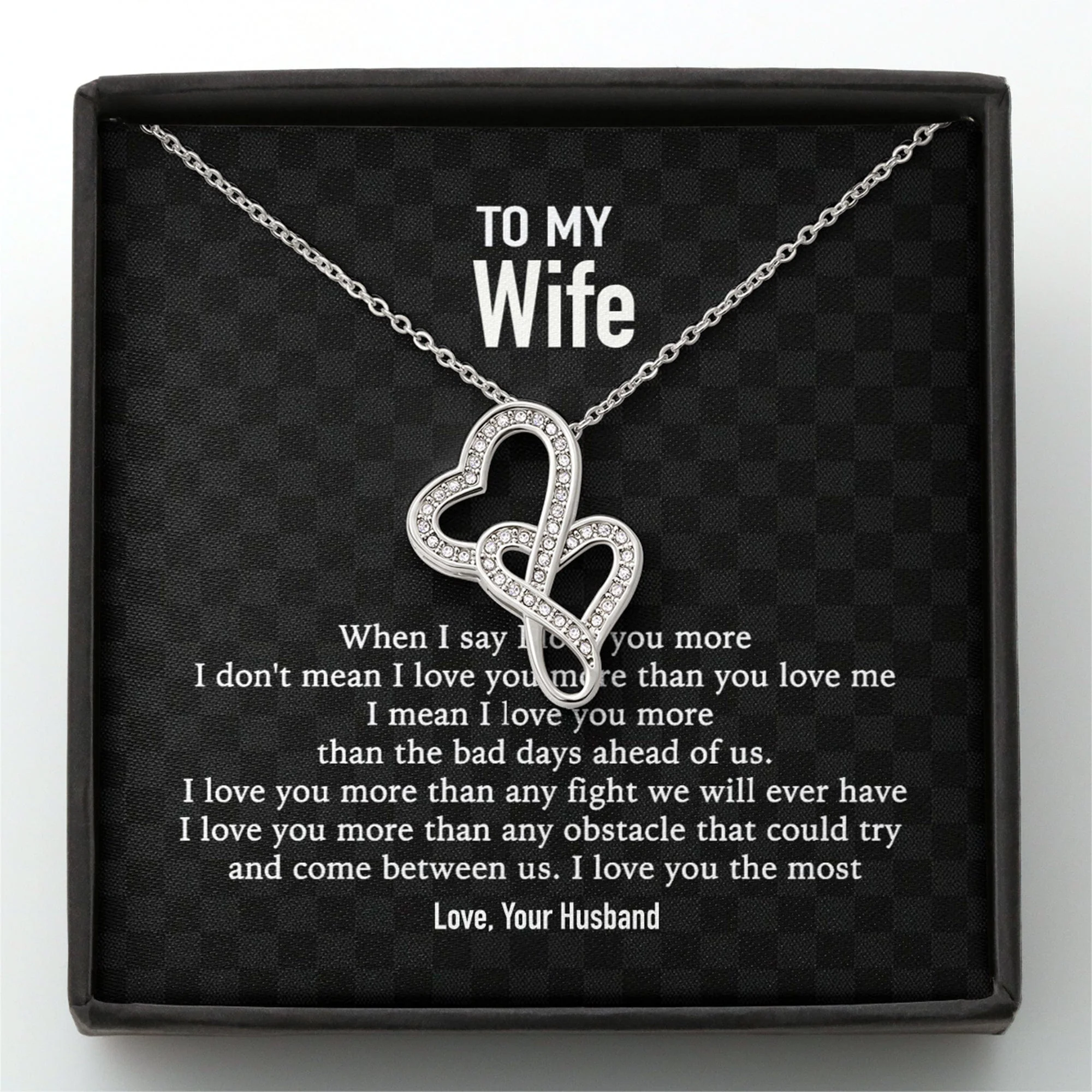 To My Wife When I Say Custom Message Card Necklace - Image 4