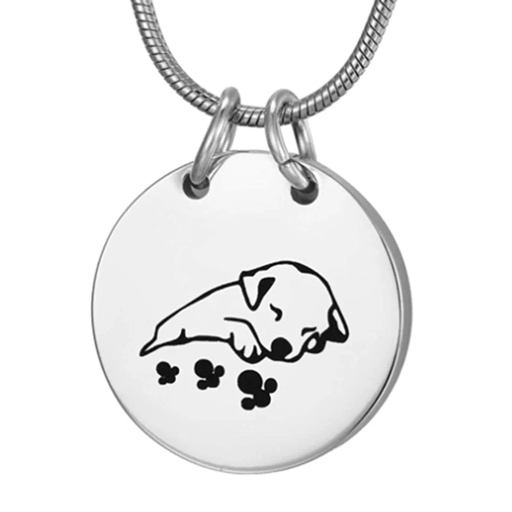 Unisex Stainless Steel Pet Paw Print Cremation Necklace - Image 3