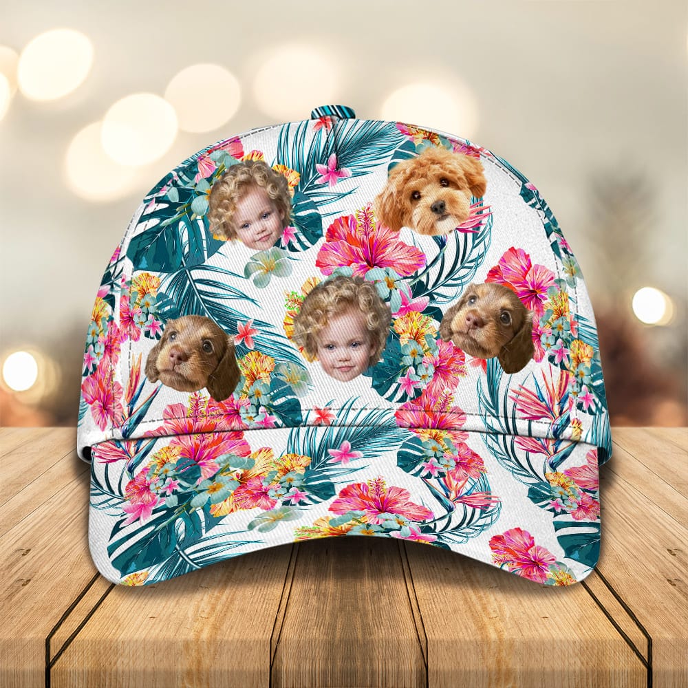 Upload Dog Cat Family Photo With Pattern Classic Cap DM01 891121 - Image 5