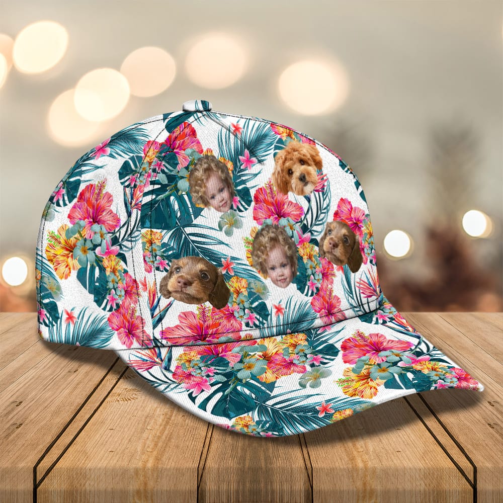 Upload Dog Cat Family Photo With Pattern Classic Cap DM01 891121 - Image 6