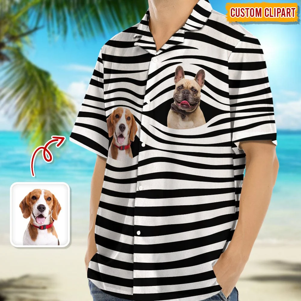 Upload Dog Photo With Zebra Stripe Hawaiian Shirt TA29 889081 - Image 2