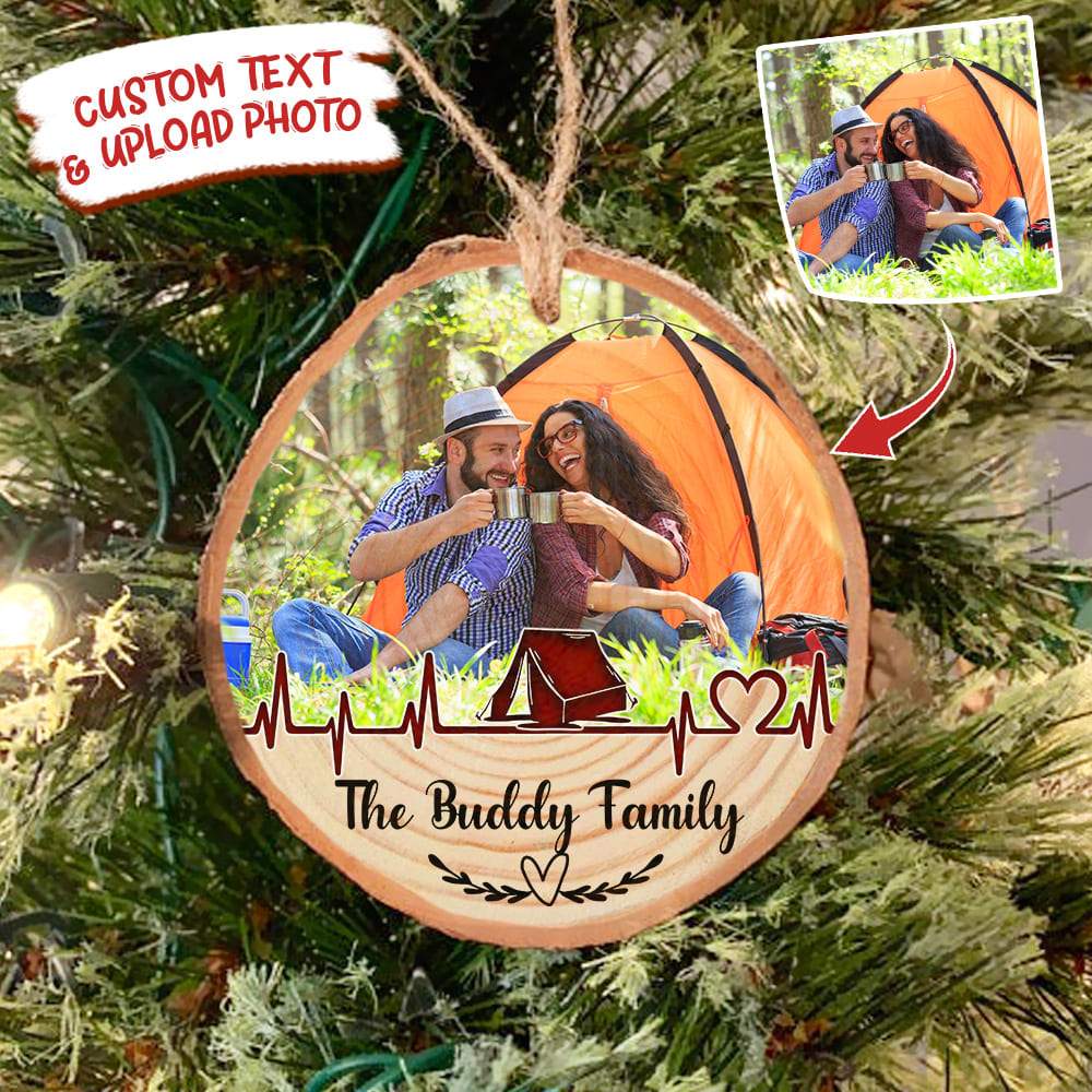 Upload photo Camping Ornament Wood Slice, Custom Rv Camping HN590 - Image 2
