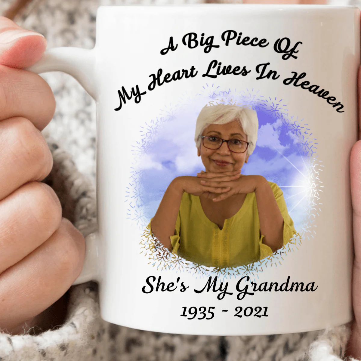 Big Piece Of My Heart Is In Heaven Family Coffee Mug - Image 3