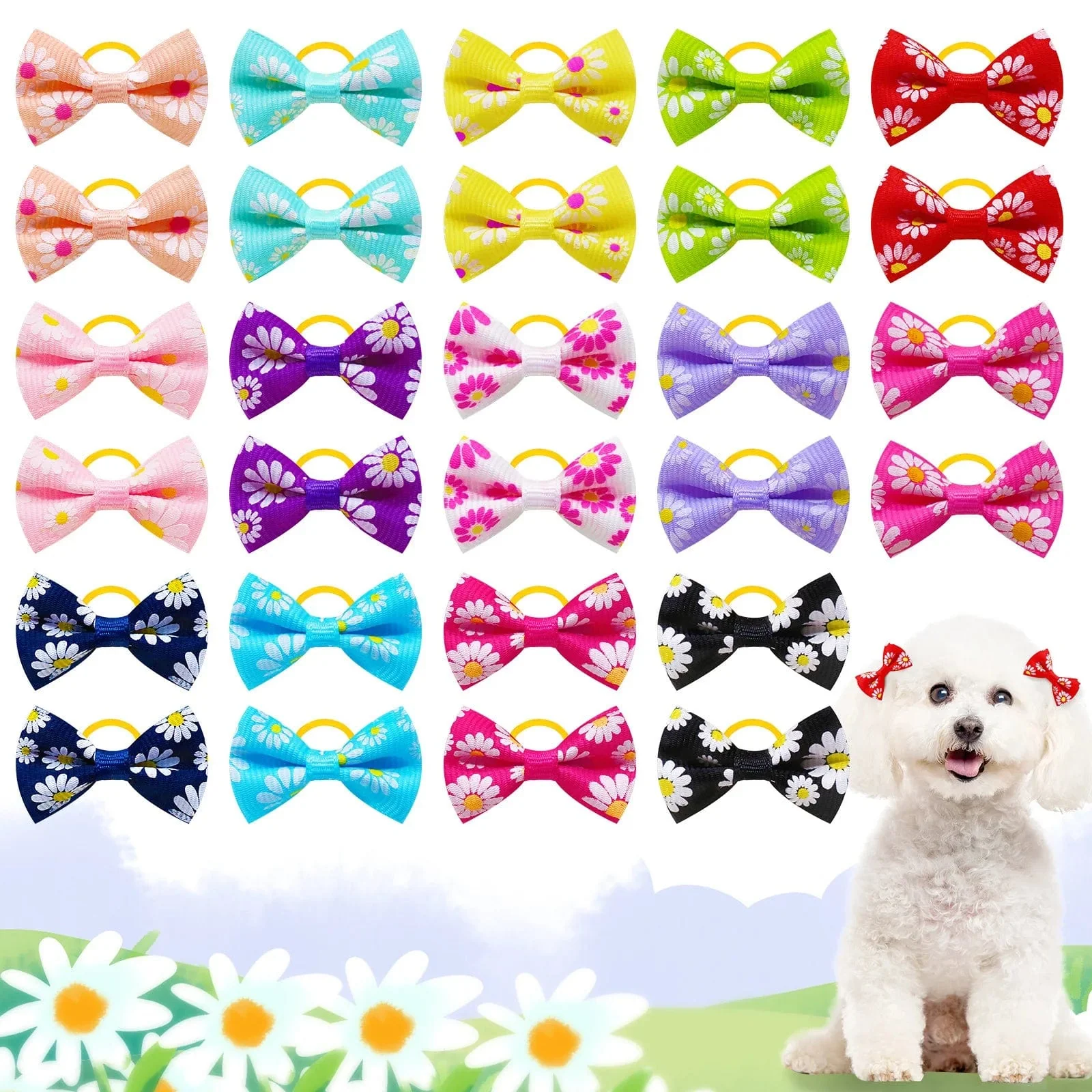 Valentine Day Little Daisy Style Hairpins for Dogs - Image 5