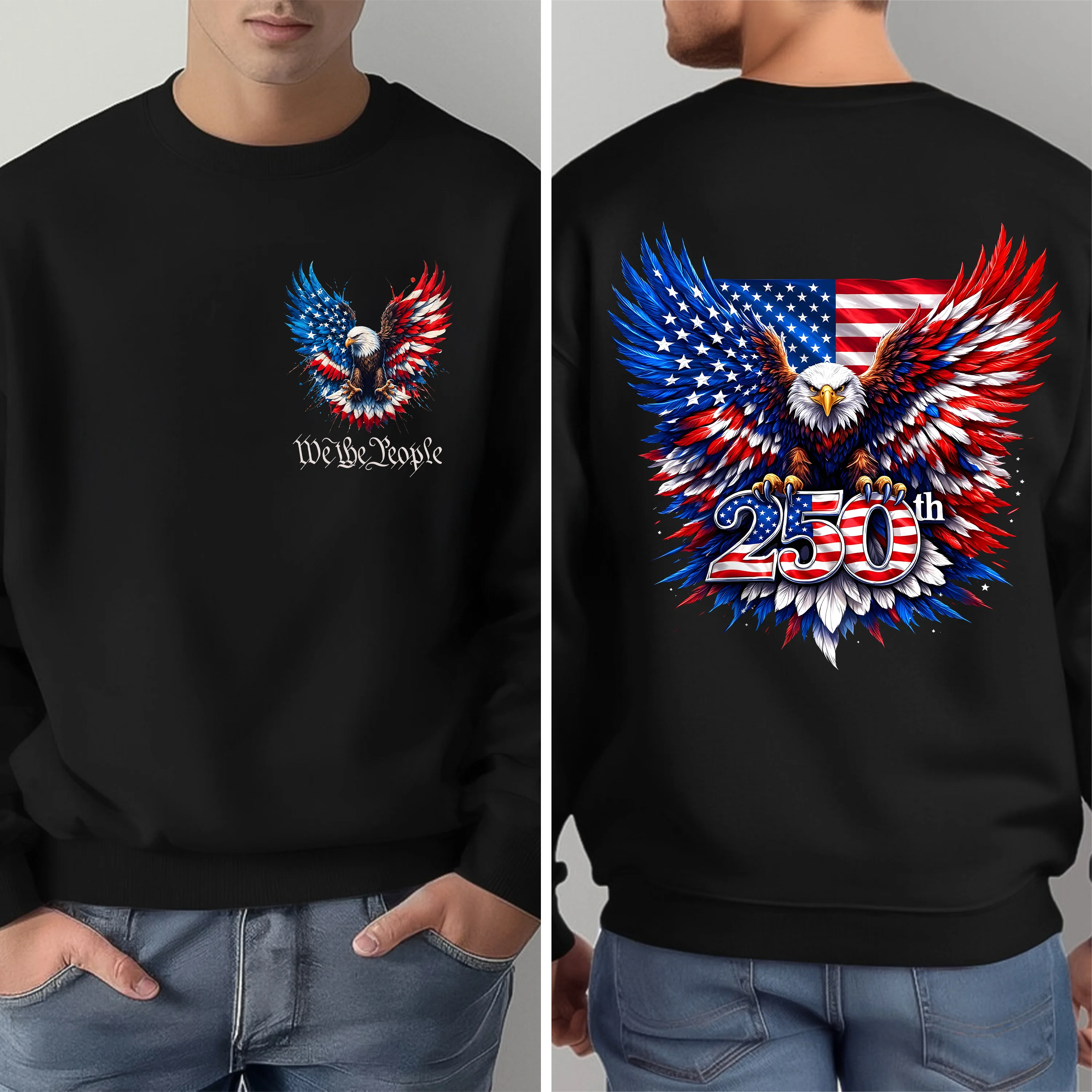 250 Years American 250th Anniversary Back & Front Shirt USA Flag We The People Dark Shirt CH07 910954 - Image 4
