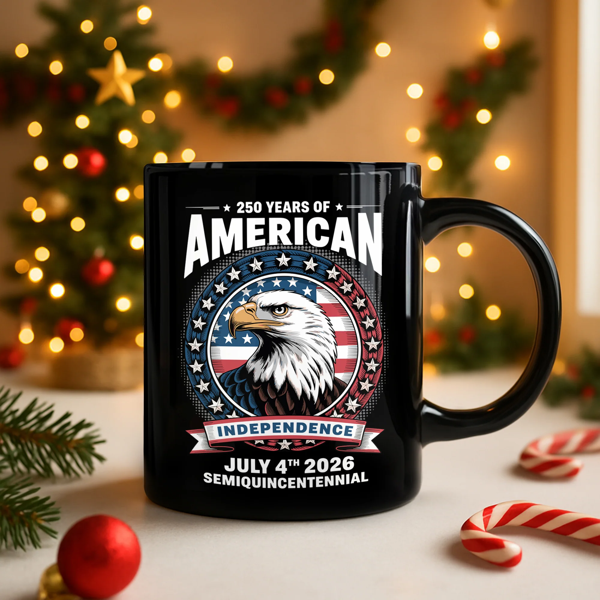 250 Years of America Anniversary Independence Day 2026 Black Mug CH07 896754 - Image 2