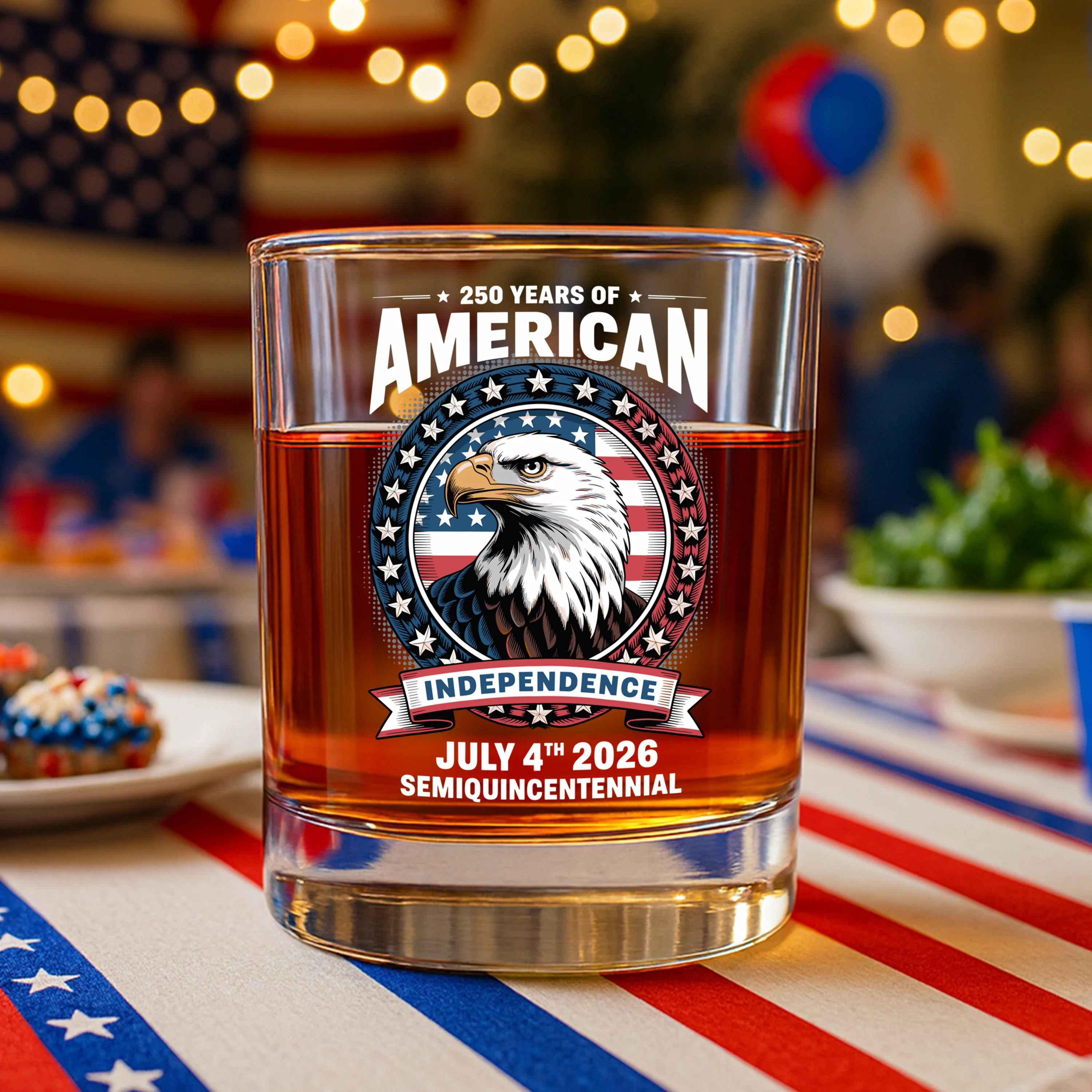250 Years of America Anniversary Independence Day 2026 Whiskey Glass CH07 896756 - Image 2