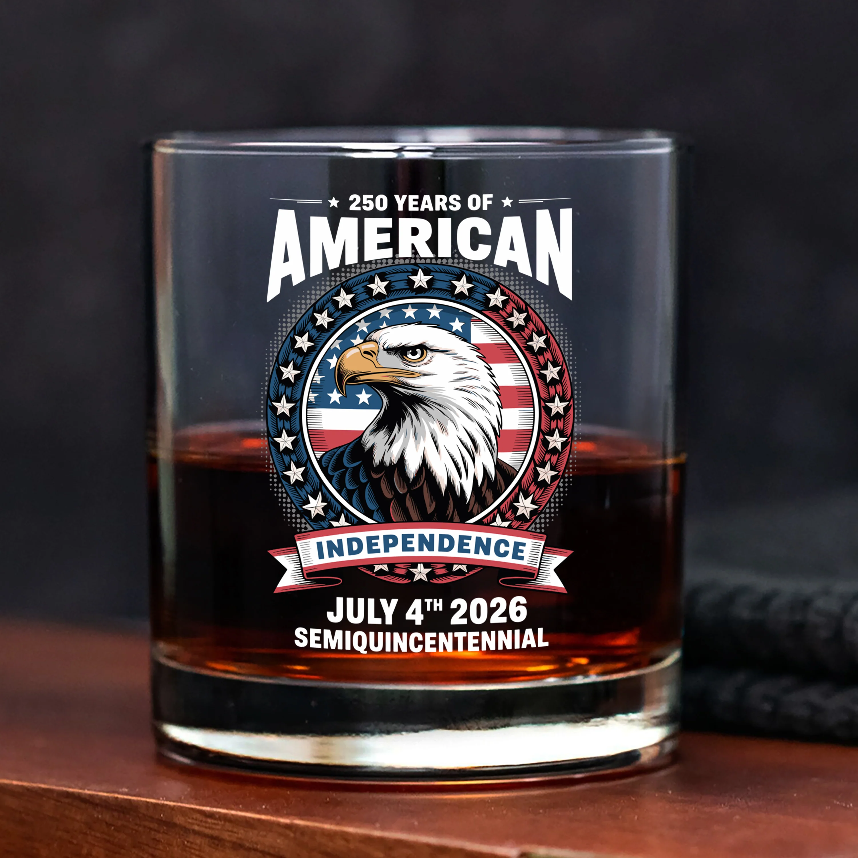 250 Years of America Anniversary Independence Day 2026 Whiskey Glass CH07 896756 - Image 3