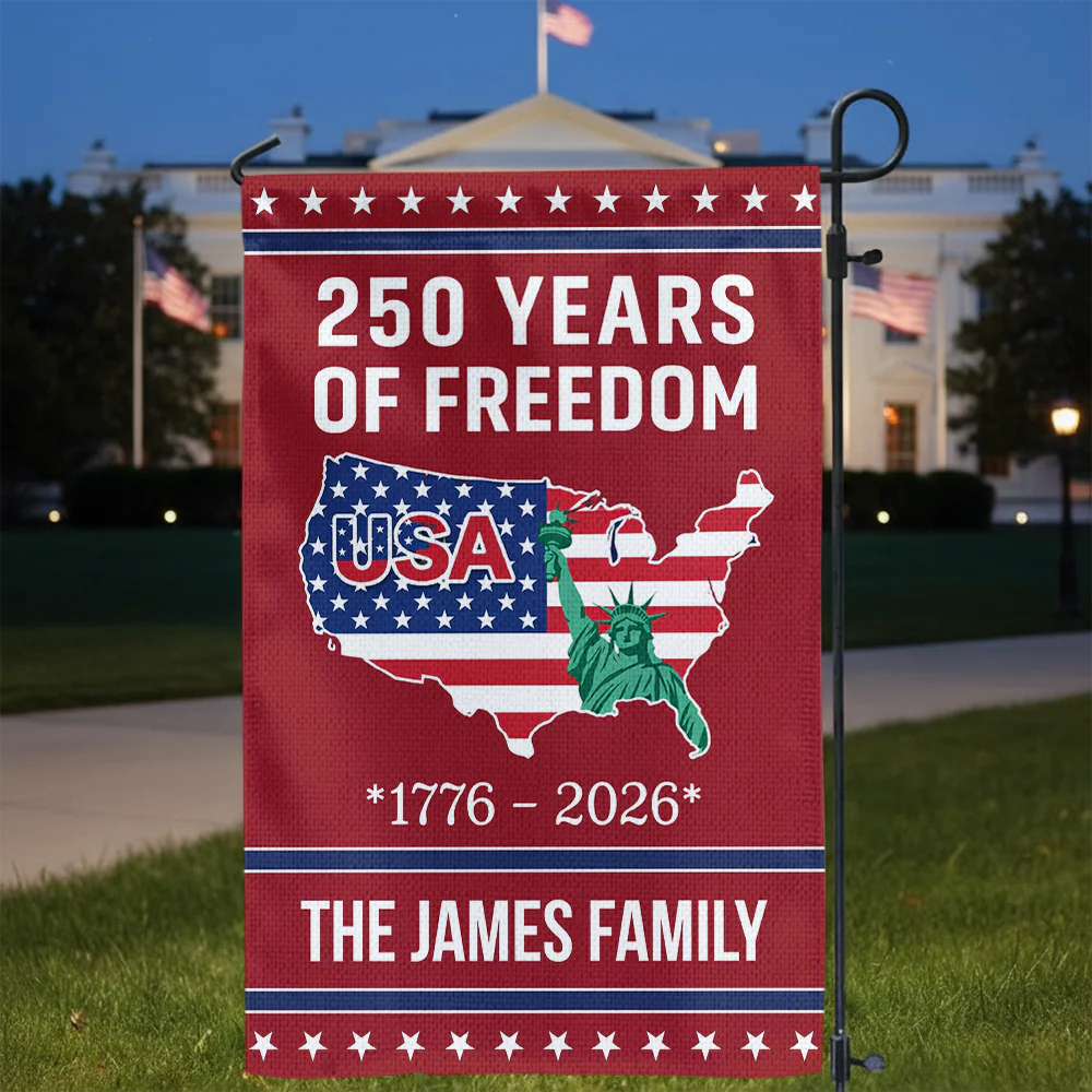 250 Years of Freedom Garden Flag USA Map Liberty 1776–2026 Patriotic Flag CH07 910120 - Image 7