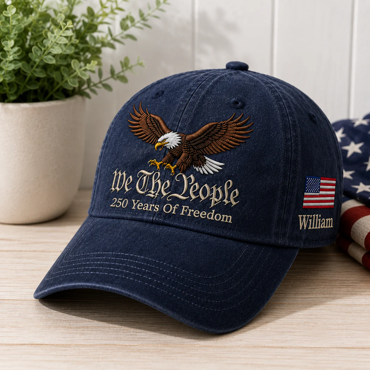 250 Years of Freedom - We The People Custom Name Embroidered Washed Cap CH07 911872 - Image 2
