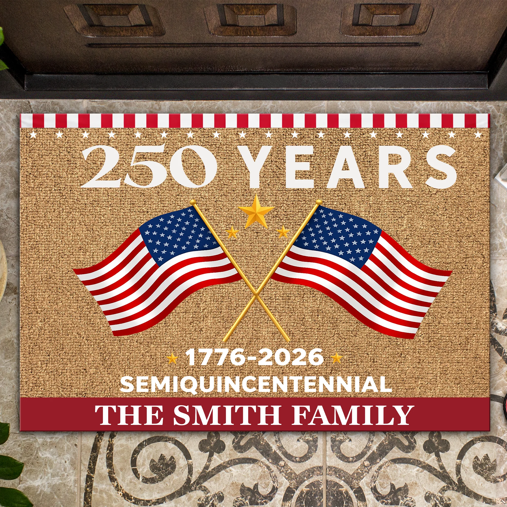 250 Years Semiquincentennial America 1776-2026 Personalized Patriotic Doormat CH07 910272 - Image 2