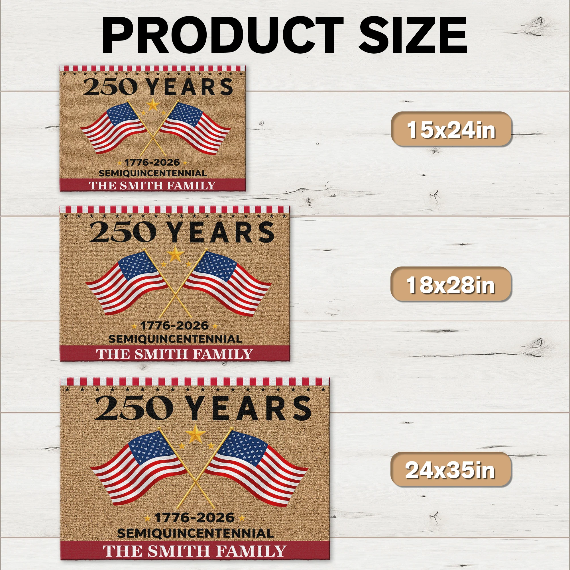 250 Years Semiquincentennial America 1776-2026 Personalized Patriotic Doormat CH07 910272 - Image 7