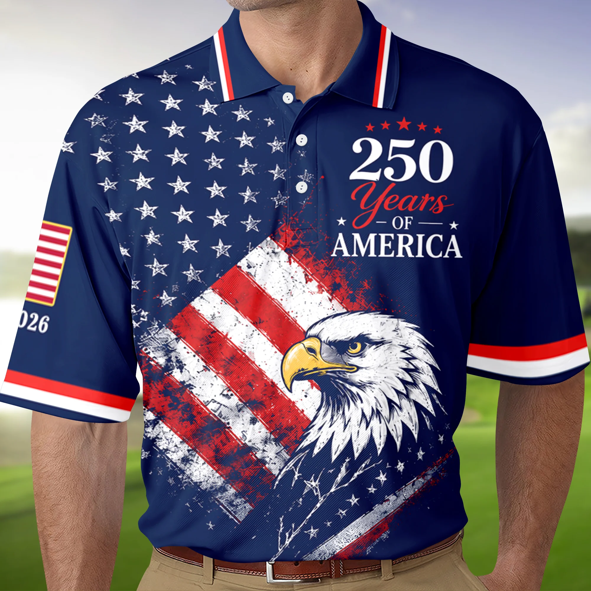 250th Anniversary of USA Polo Shirt 250 Years of Freedom Polo Shirt CH07 911806 - Image 3