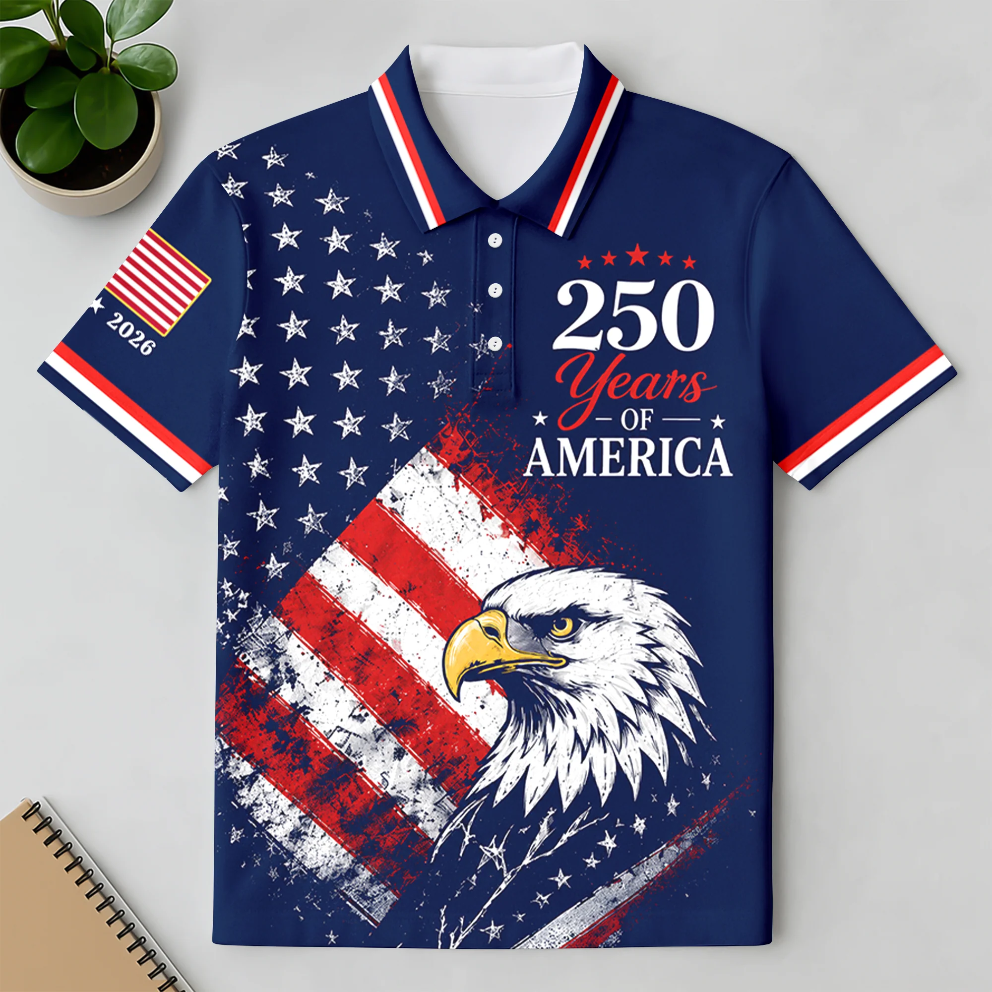 250th Anniversary of USA Polo Shirt 250 Years of Freedom Polo Shirt CH07 911806 - Image 4