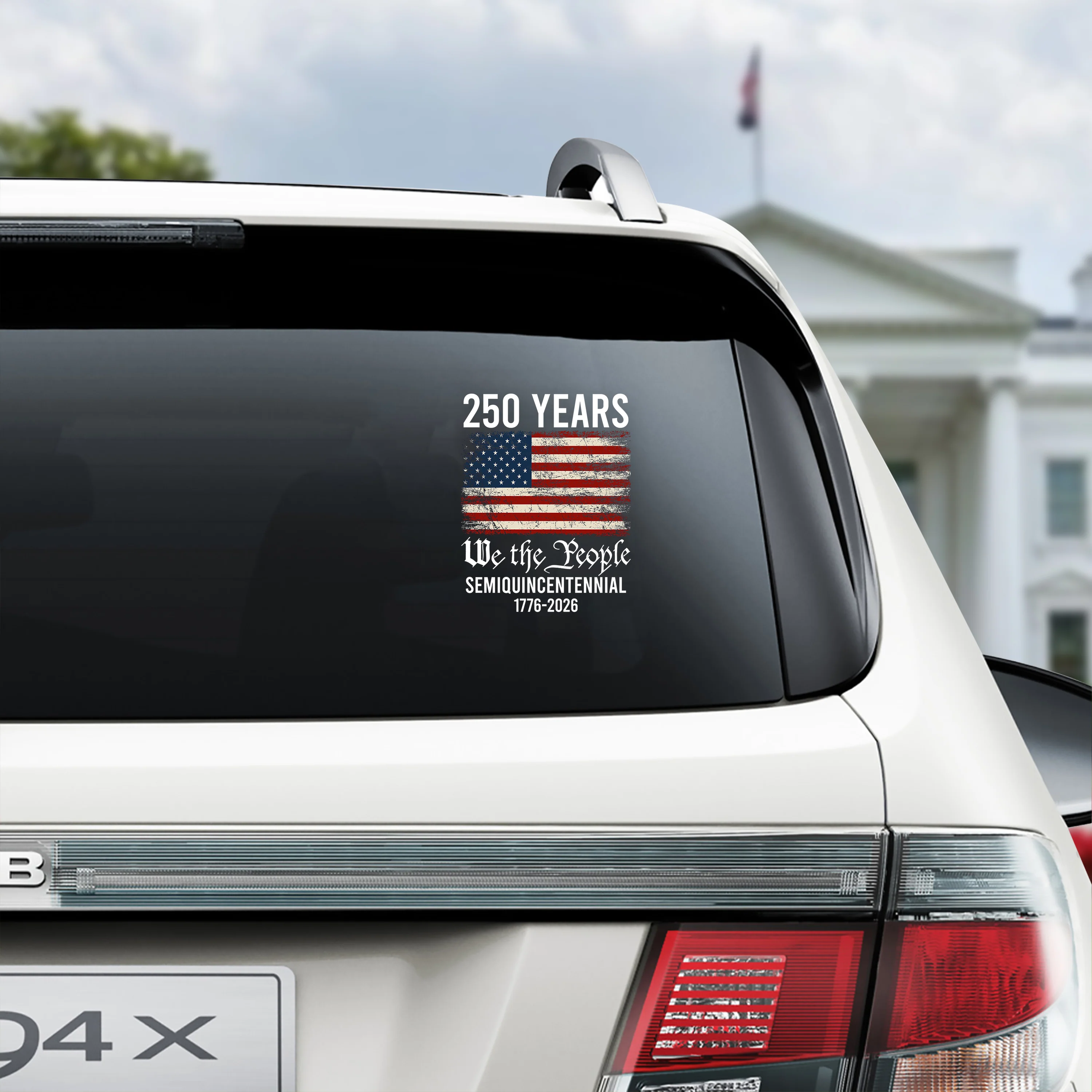 250th Anniversary USA Flag Patriotic 4th of July We The People 1776 Car Window Decal Sticker CH07 910110 - Image 2