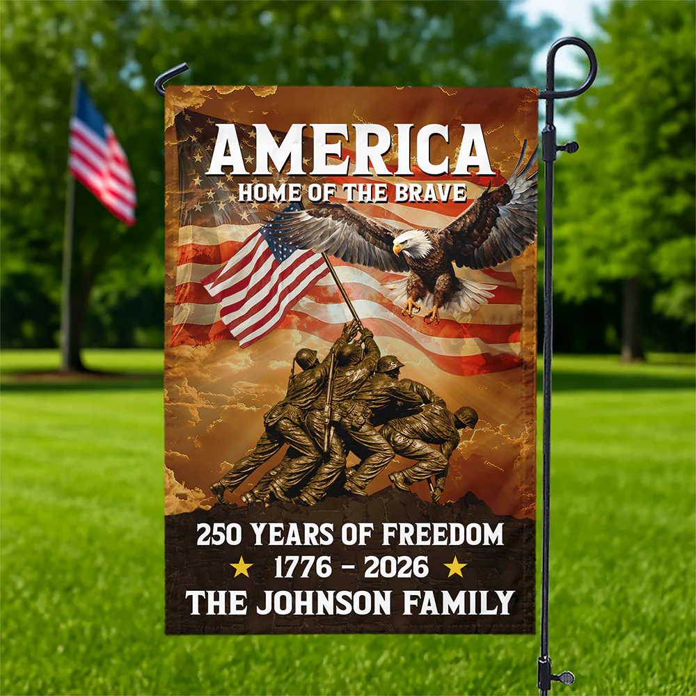 America Home Of The Brave - 250 Years of Freedom Custom Family Name Garden Flag CH07 910414 - Image 4