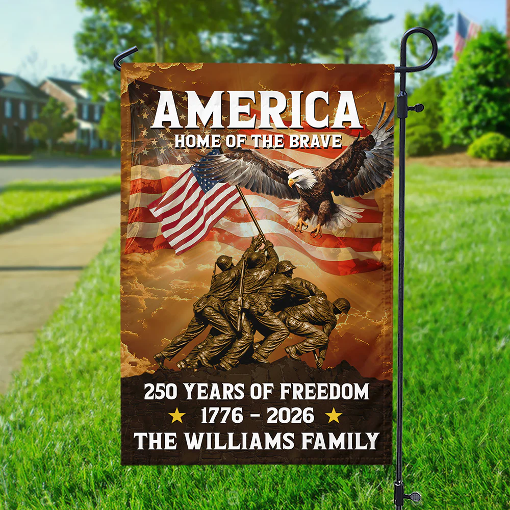 America Home Of The Brave - 250 Years of Freedom Custom Family Name Garden Flag CH07 910414 - Image 5