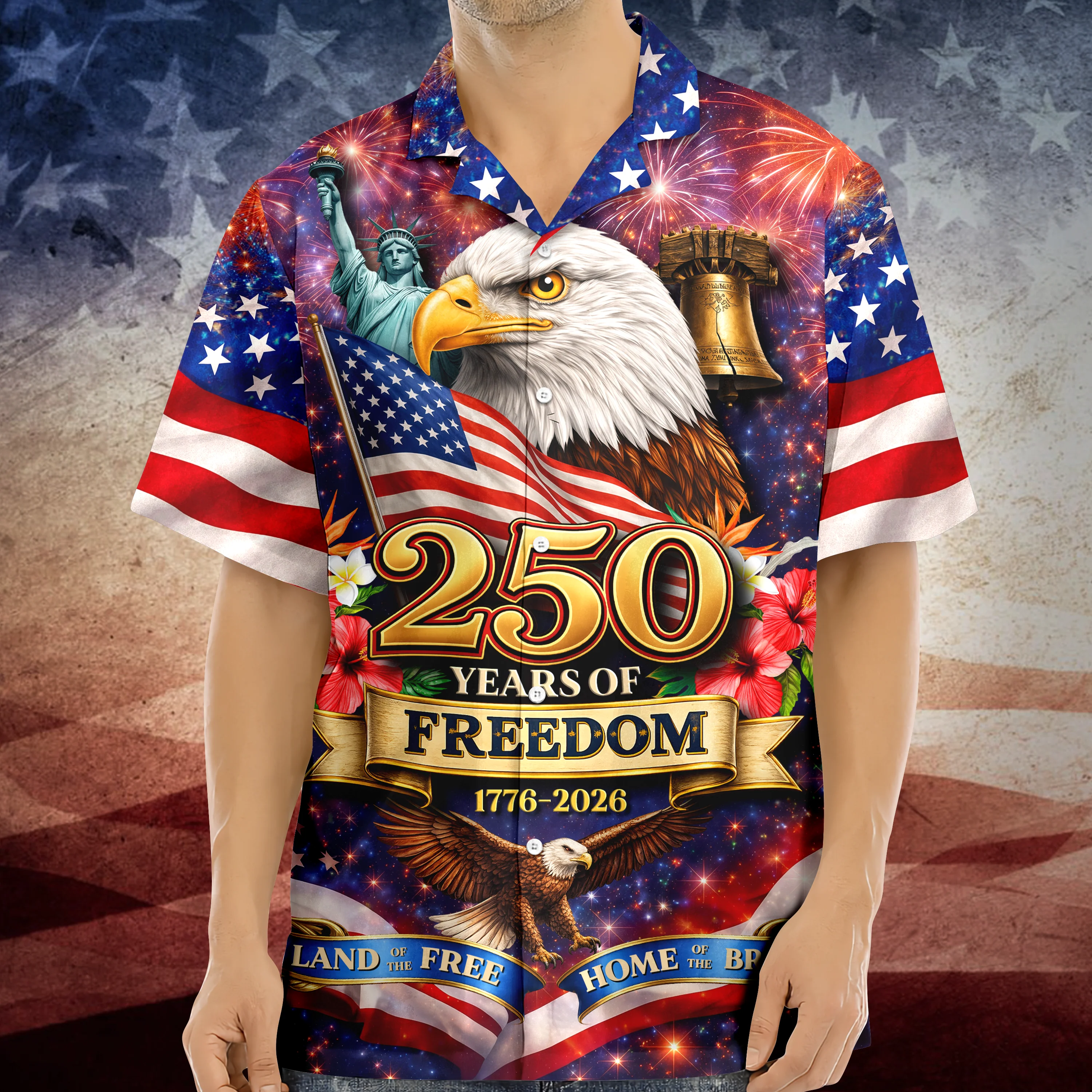 America Land of The Free Home of The Brave 250 Years of Freedom Hawaiian Shirt CH07 910374 - Image 7