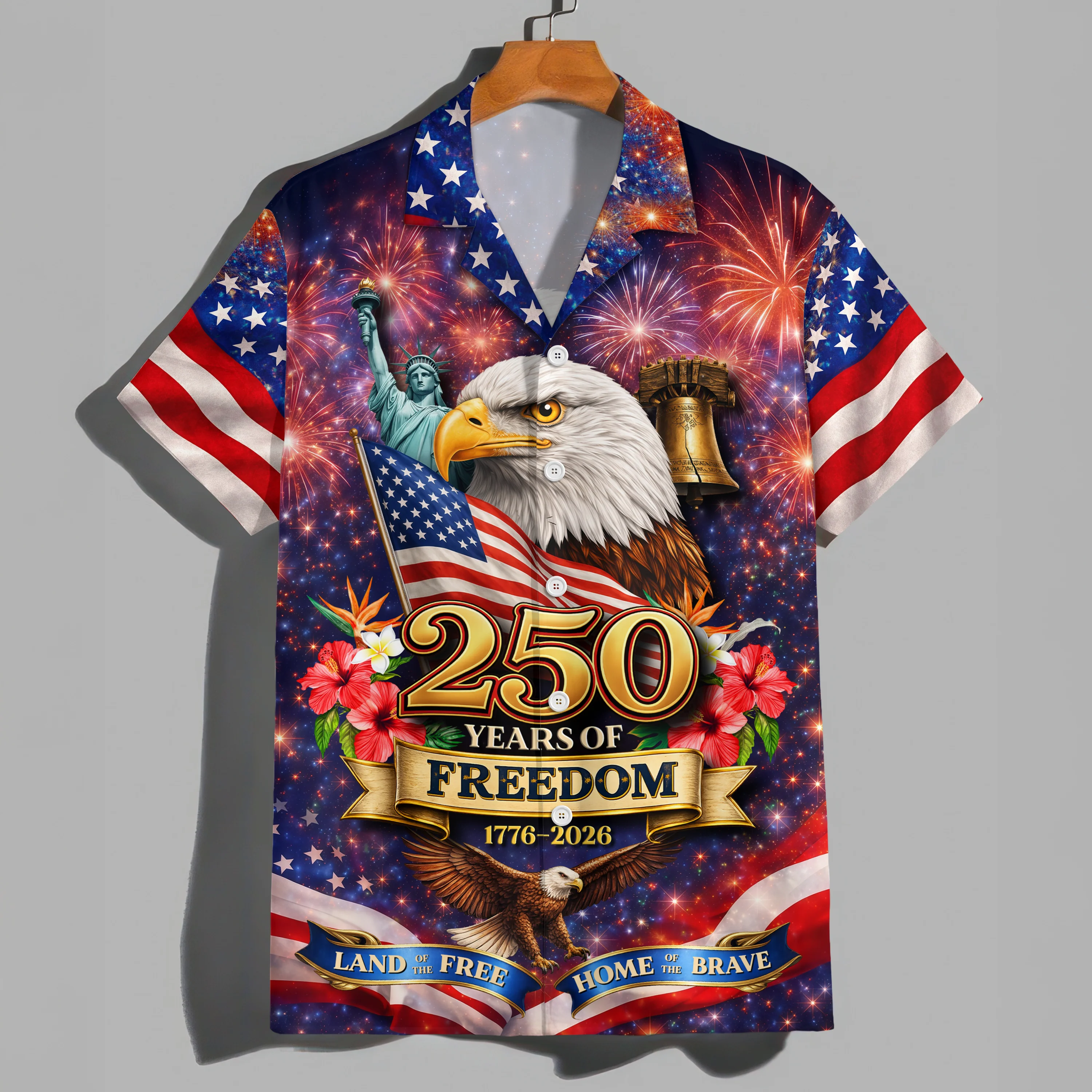 America Land of The Free Home of The Brave 250 Years of Freedom Hawaiian Shirt CH07 910374 - Image 9