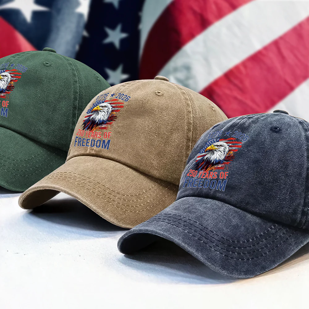 America Semiquincentennial 250 Years Of Freedom Washed Denim Baseball Cap CH07 896710 - Image 4