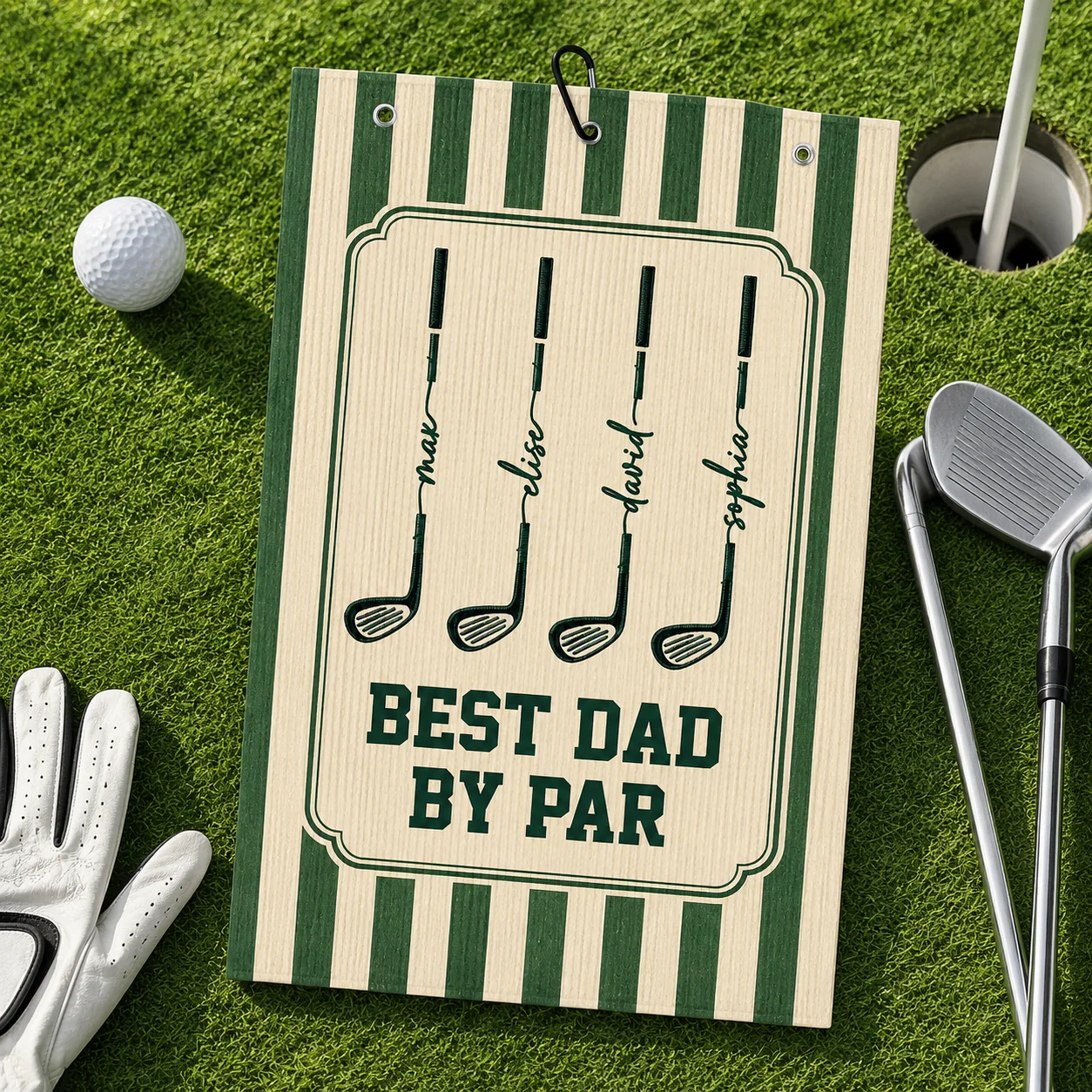 Best Dad By Par Custom Kid Name Golf Towel Gift For Dad CH07 911626
