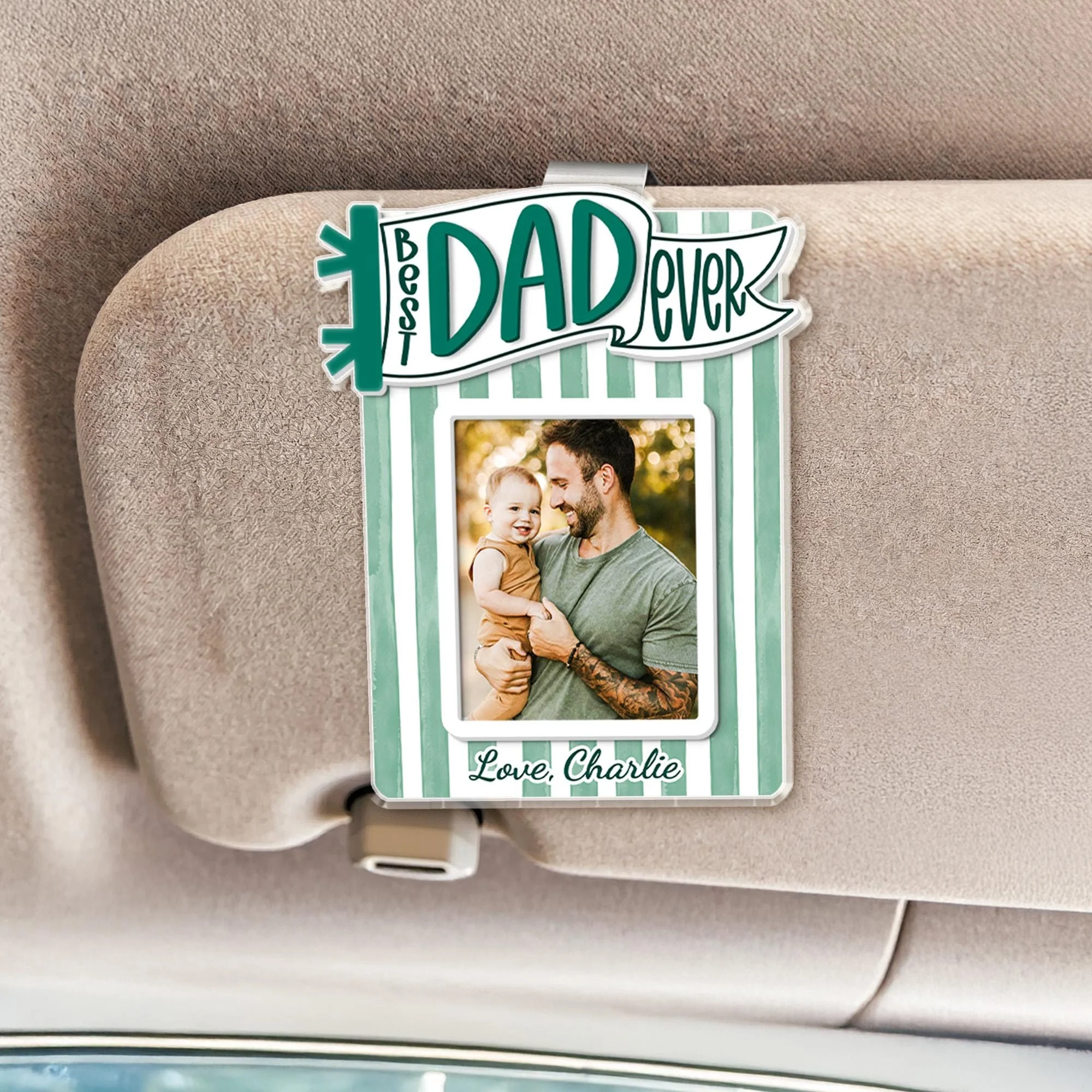 Best Daddy Ever Personalized Dad Car Visor Photo Clip, Father's Day Gift From Daughter Son CH07 911520 - Image 6