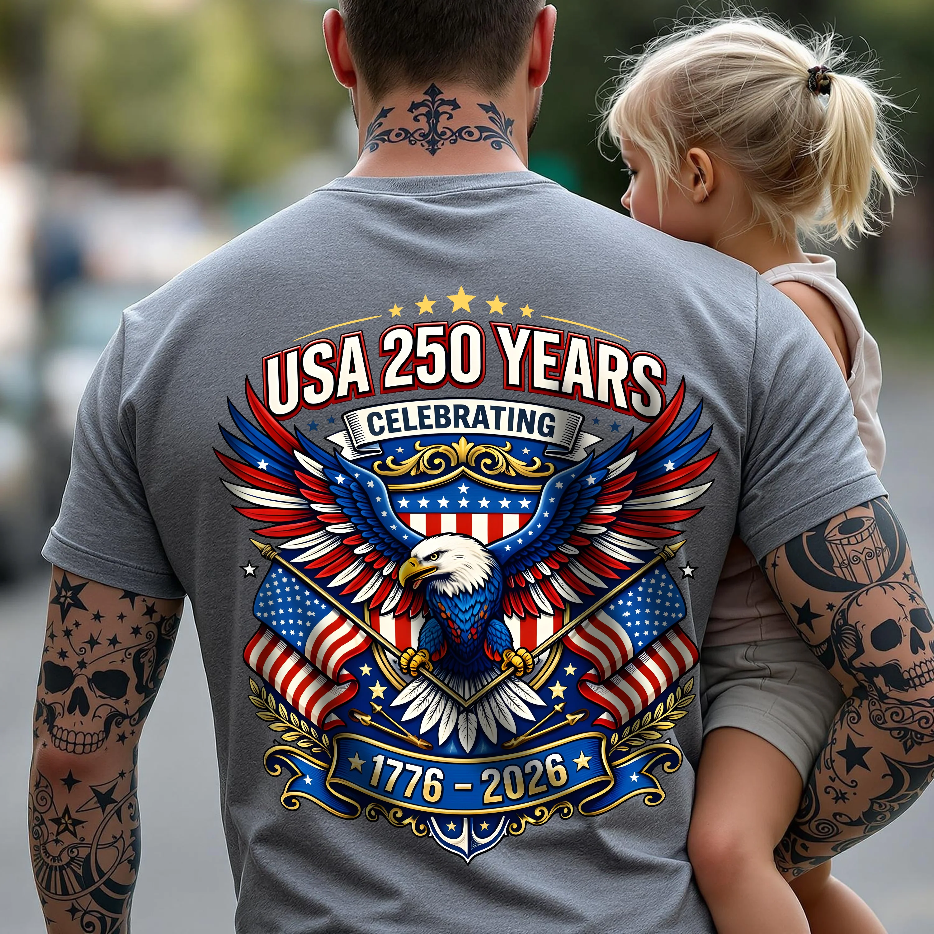 Celebrate USA 250 Years Eagle Patriotic Back Shirt 1776-2026 250th Anniversary Dark Shirt CH07 911052 - Image 7