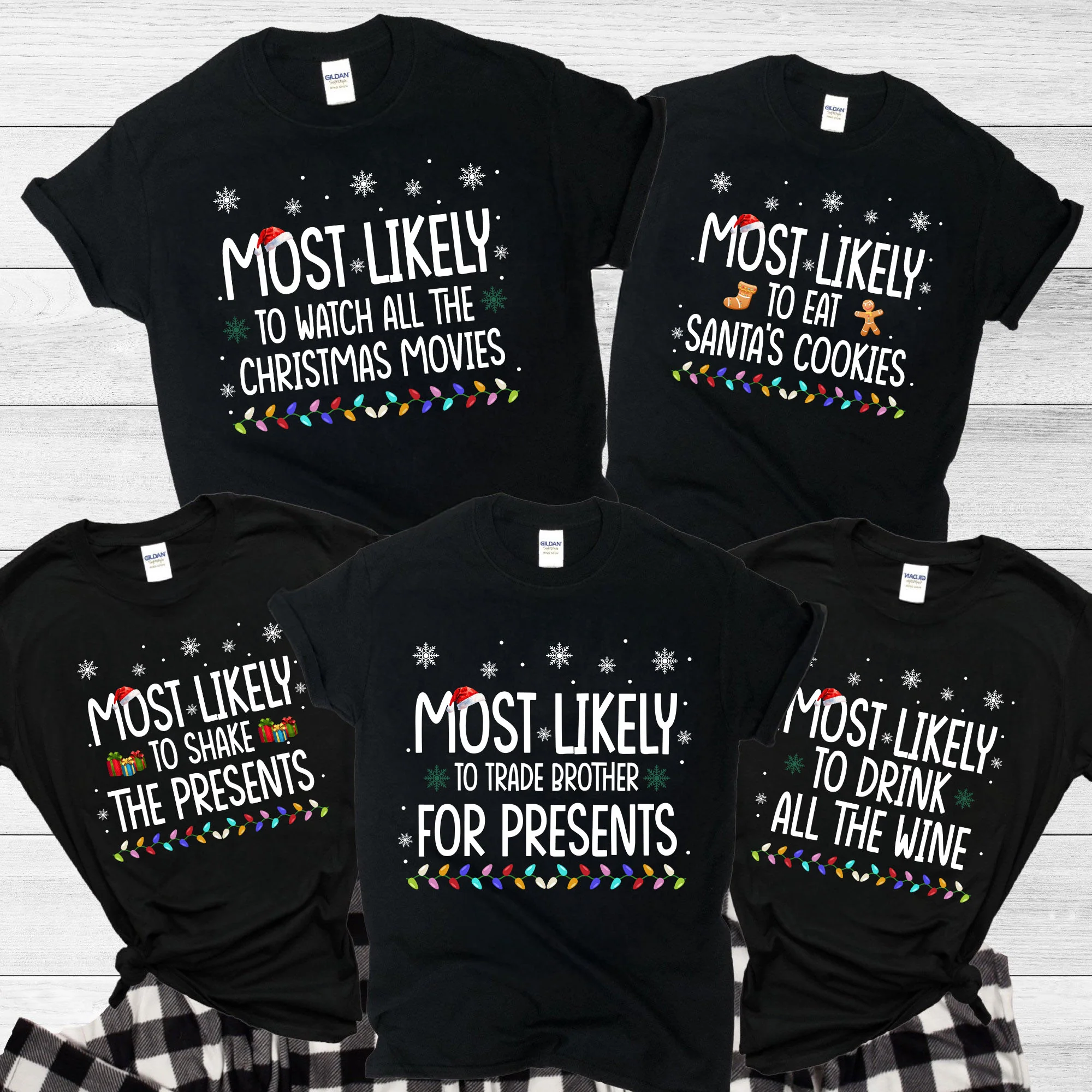 Colored Lights Most Likely To Family Matching Shirts Personalized Christmas Gift For Family CH07 899344 - Image 5